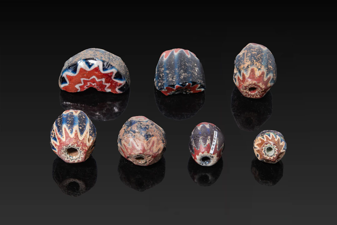 COLLECTION OF VENETIAN GLASS CHEVRON BEADS