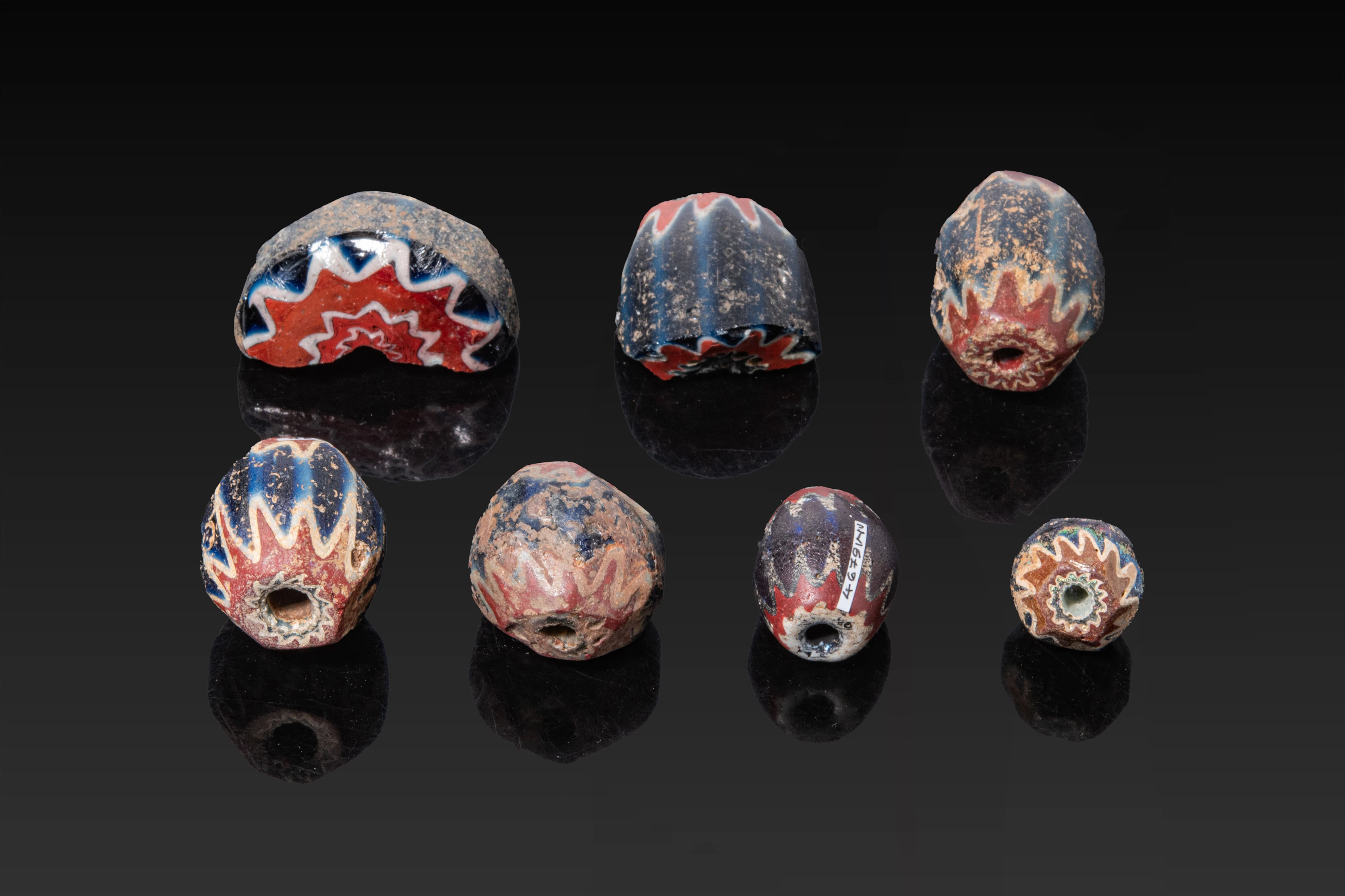 COLLECTION OF VENETIAN GLASS CHEVRON BEADS