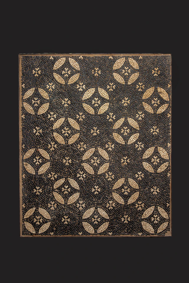 ROMAN MOSAIC PANEL WITH GEOMETRIC MOTIFS, OSTIA STYLE