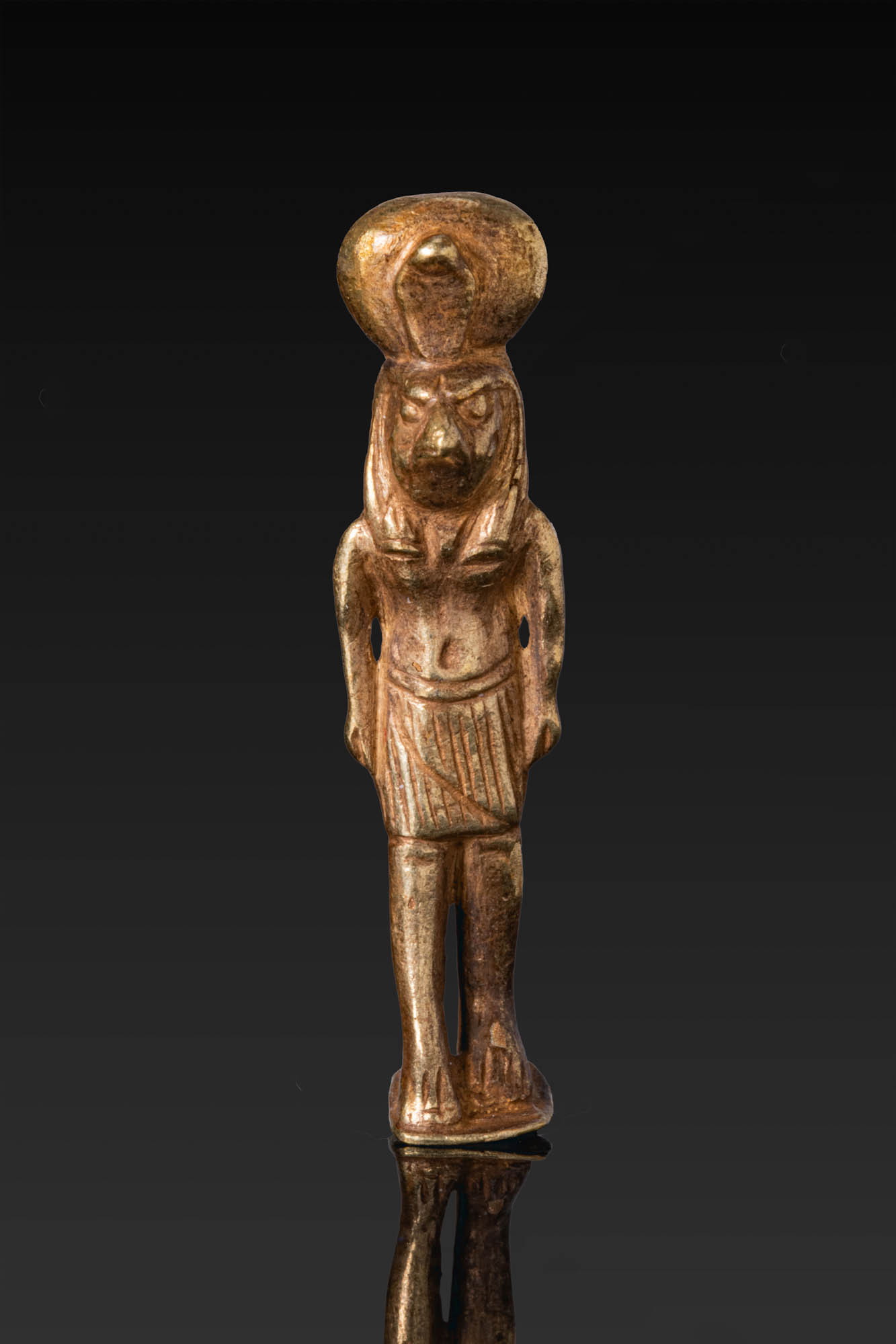 EGYPTIAN-PHOENICIAN GOLD AMULET OF RE-HORAKHTY