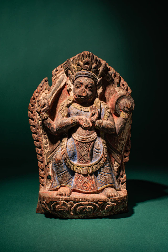 NEPALESE WOODEN SCULPTURE OF VARAHI