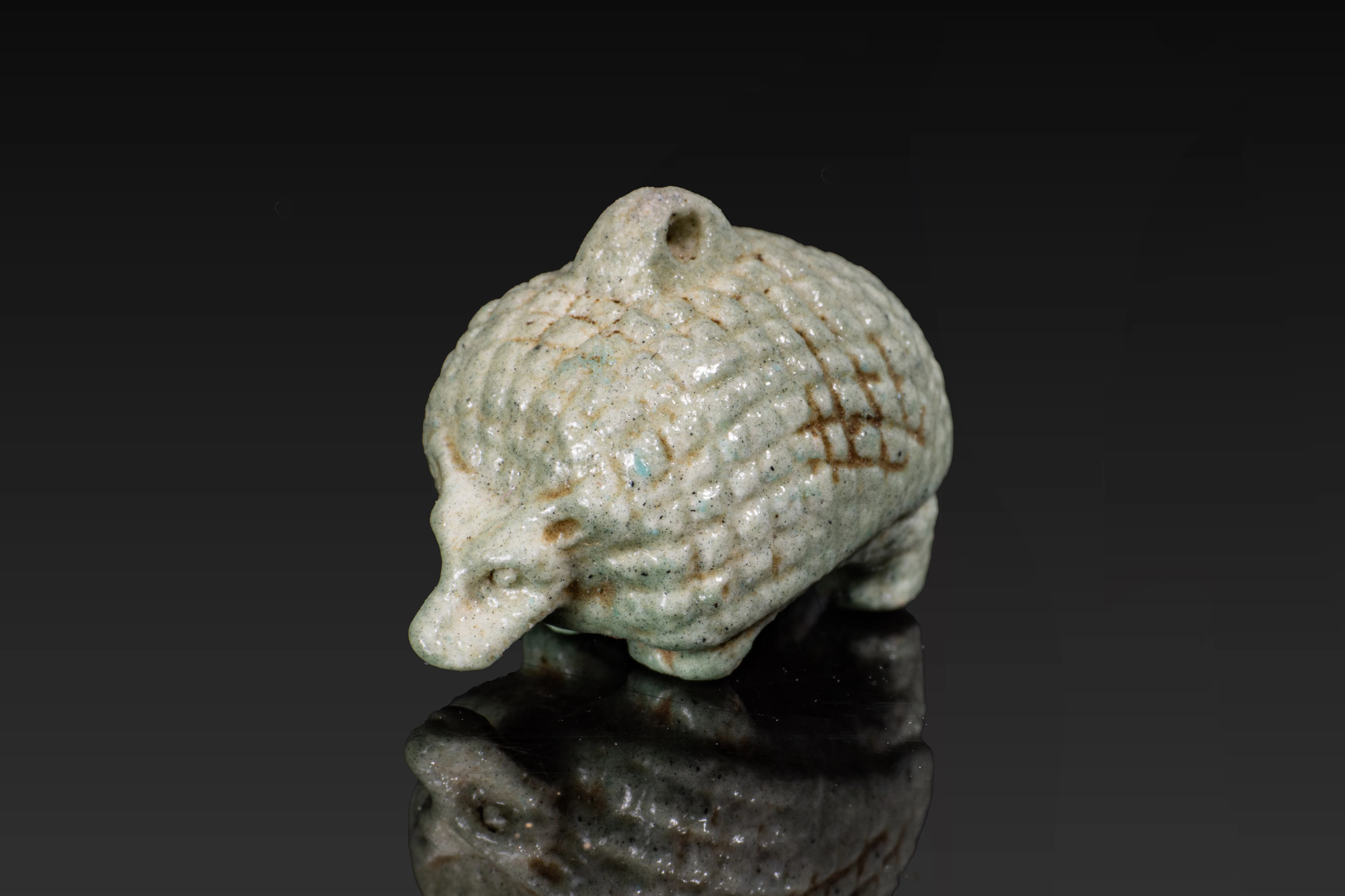 EGYPTIAN FAIENCE HEDGEHOG AMULET
