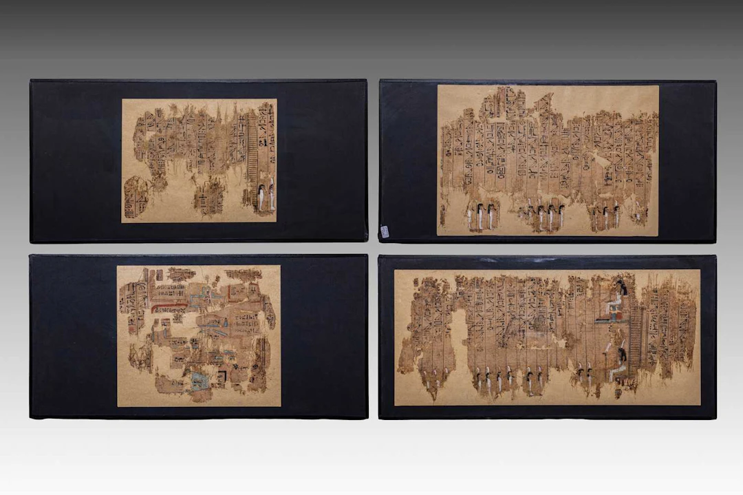 EGYPTIAN PAPYRUS FRAGMENTS FROM CHAPTER 125 OF THE BOOK OF THE DEAD