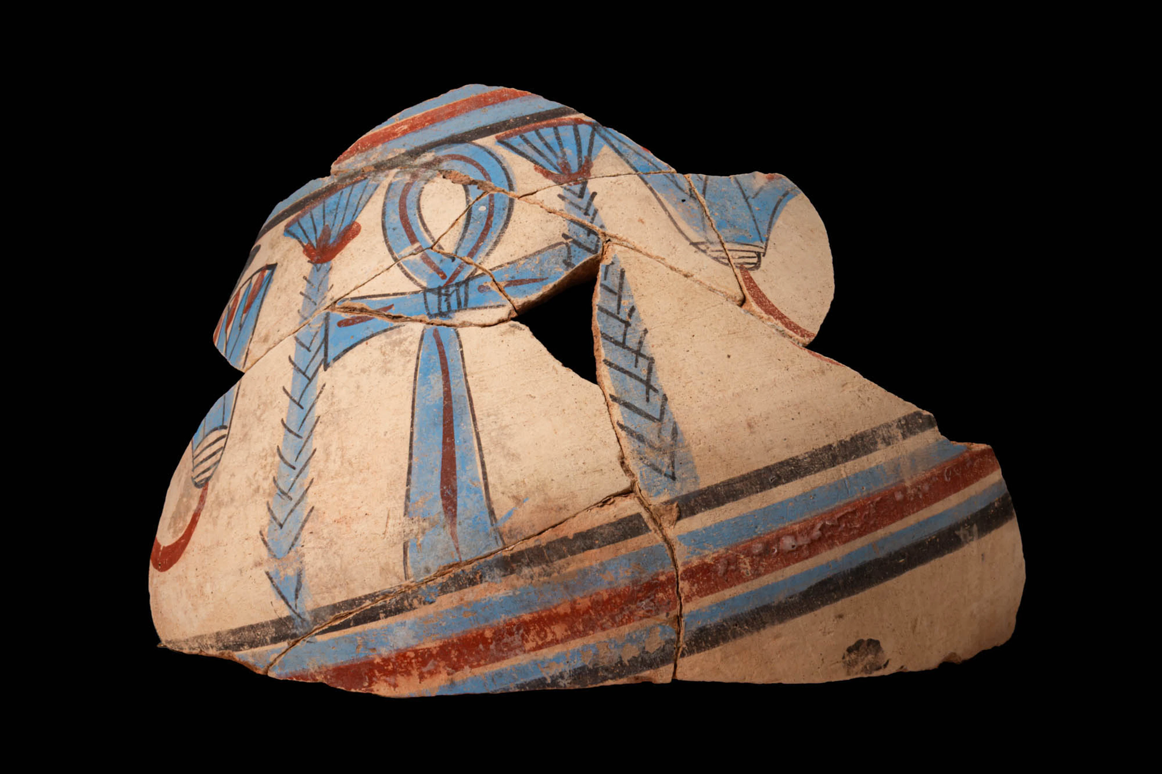 COLLECTION OF EGYPTIAN AMARNA PERIOD PAINTED JAR FRAGMENTS DEPICTING