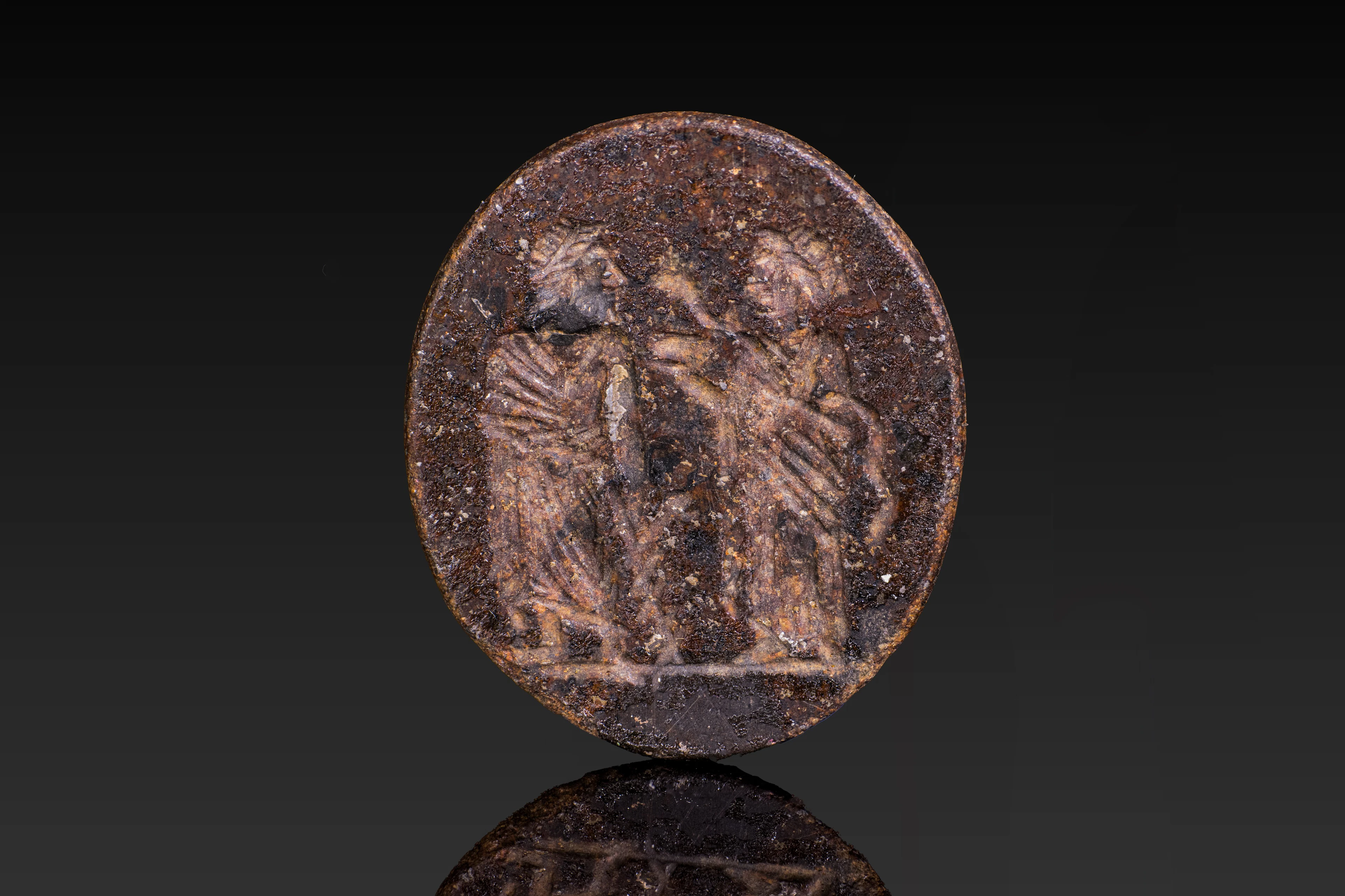 ROMAN GNOSTIC DOUBLE-SIDED GEM WITH CHNOUBIS, ASKLEPIOS AND HYGIEIA