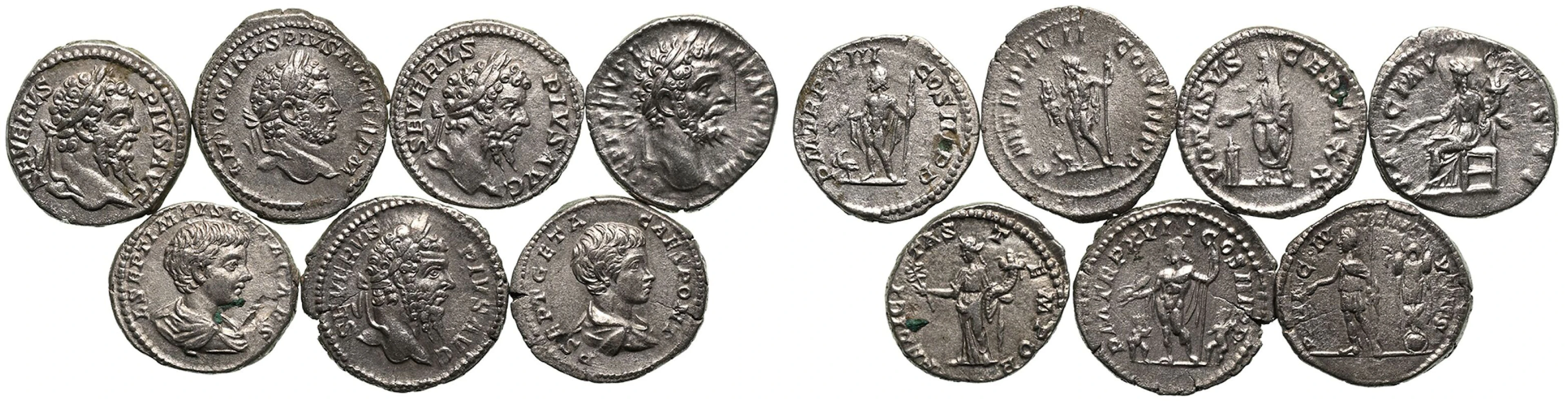 Severan Dynasty (Septimius Severus AR 7 x Denarii