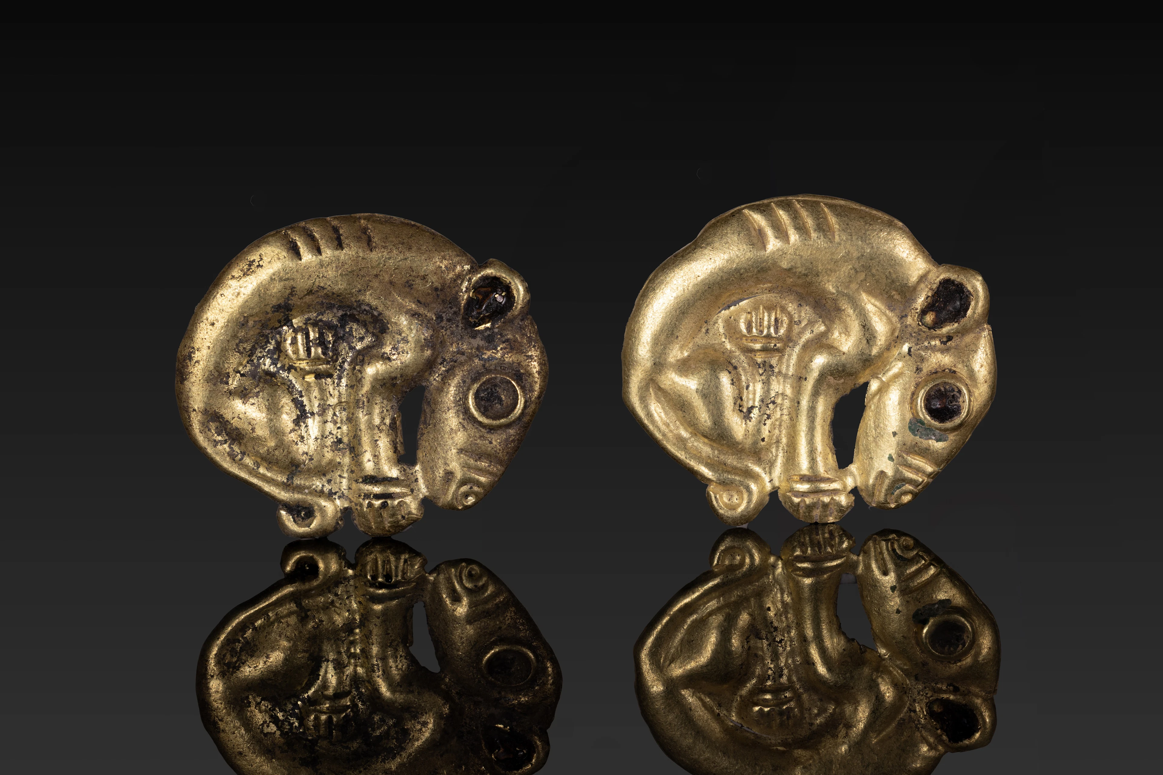 PAIR OF SCYTHIAN GOLD ANIMAL-SHAPED APPLIQUES