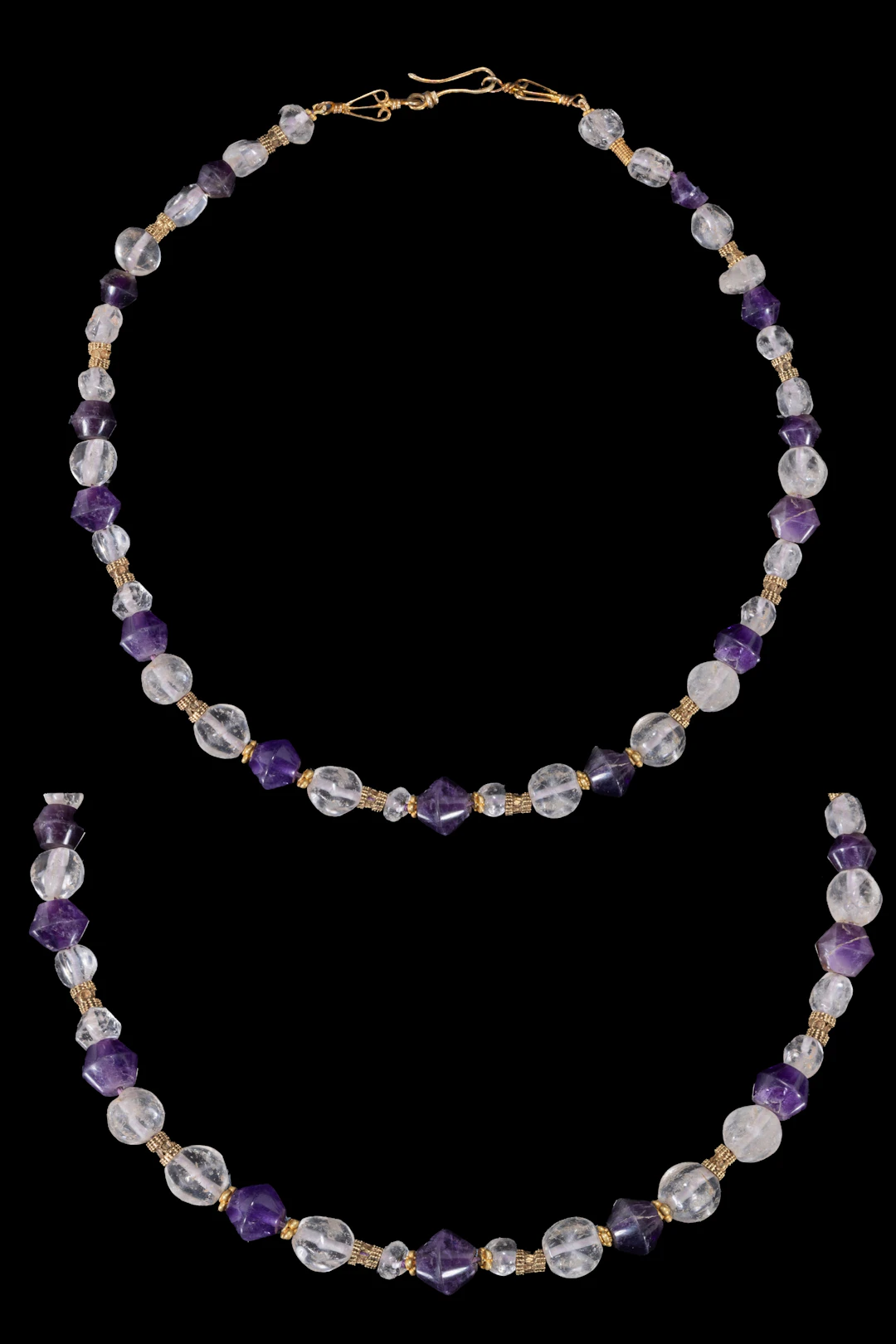ROMAN ROCK CRYSTAL AND AMETHYST NECKLACE