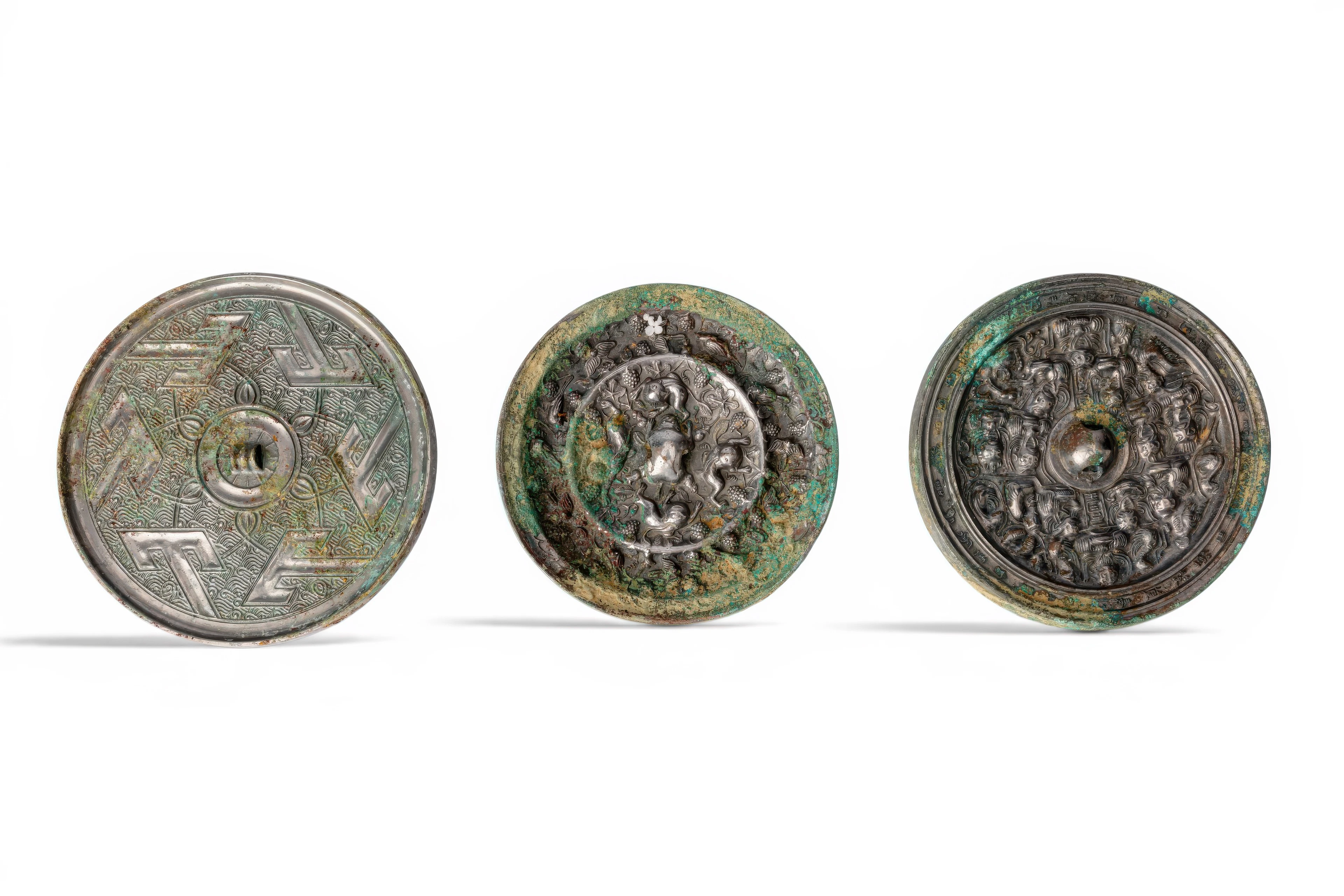 GROUP OF CHINESE BRONZE MIRRORS