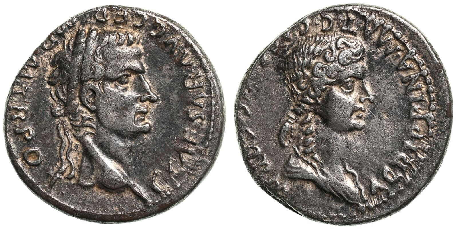 Caligula, with Agrippina Senior AR Denarius