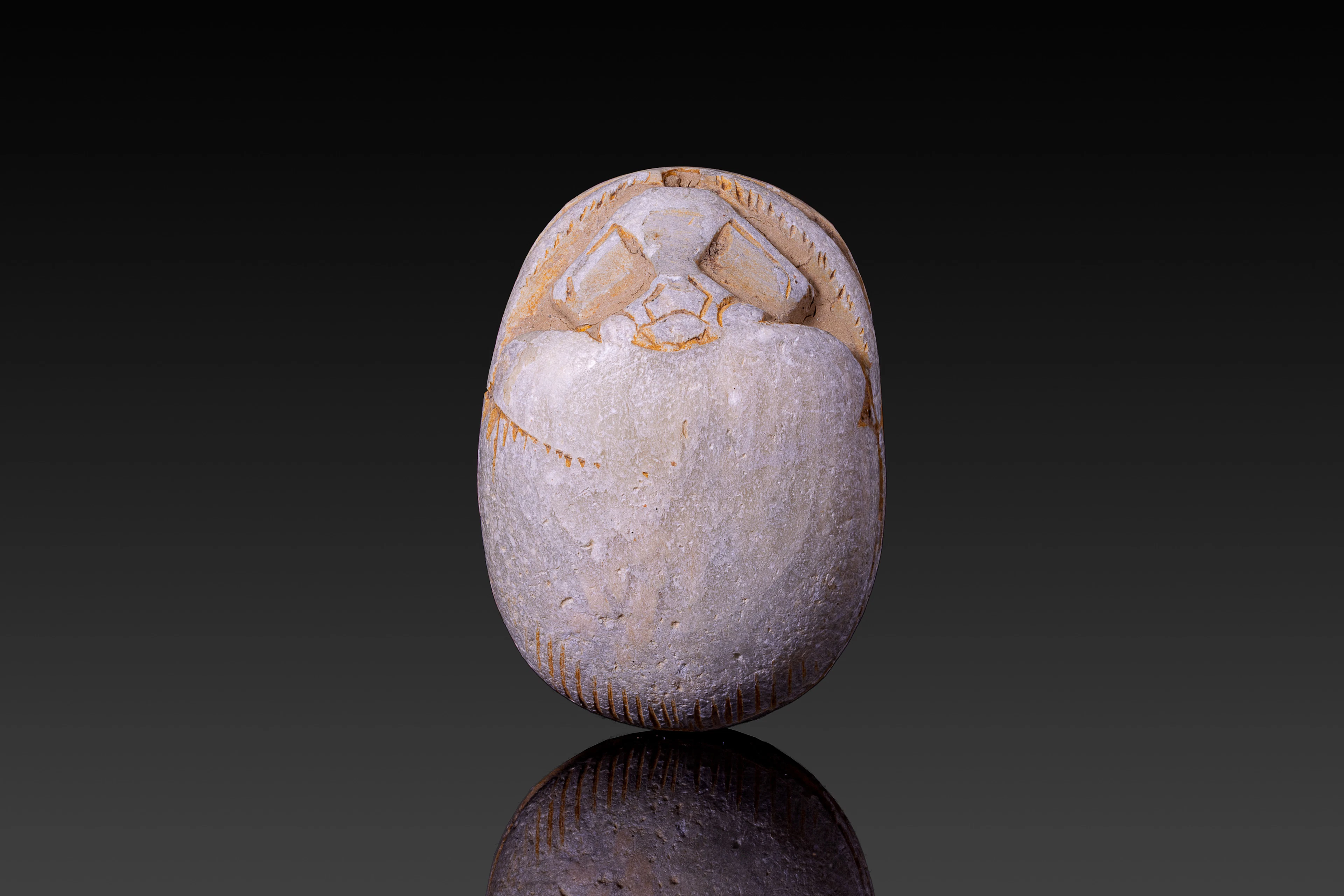 EGYPTIAN OR LATER SCARAB WITH HIEROGLYPHIC INSCRIPTION