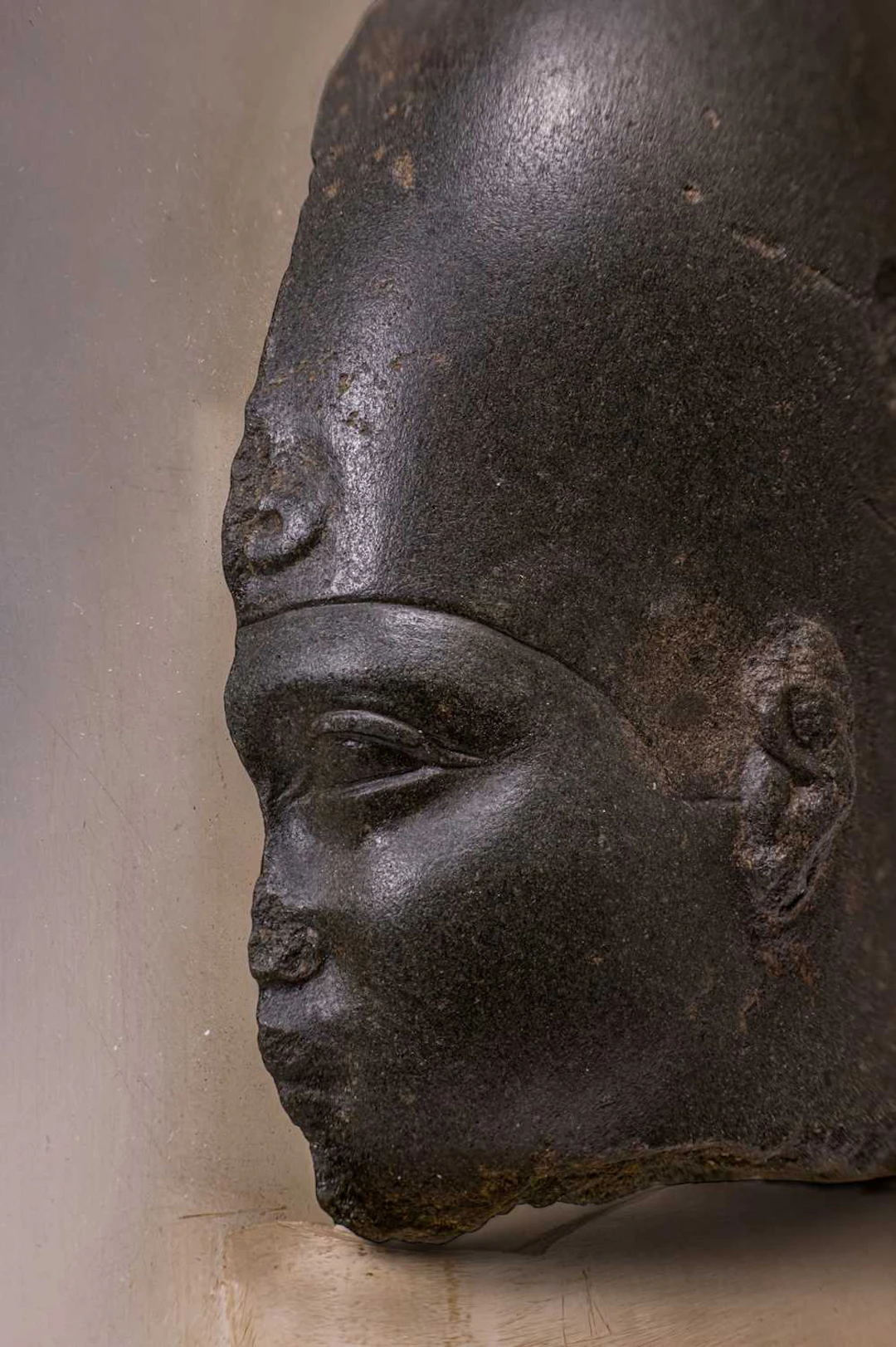 EGYPTIAN GREEN SCHIST HEAD OF KING TAHARQA - EX SOTHEBY'S