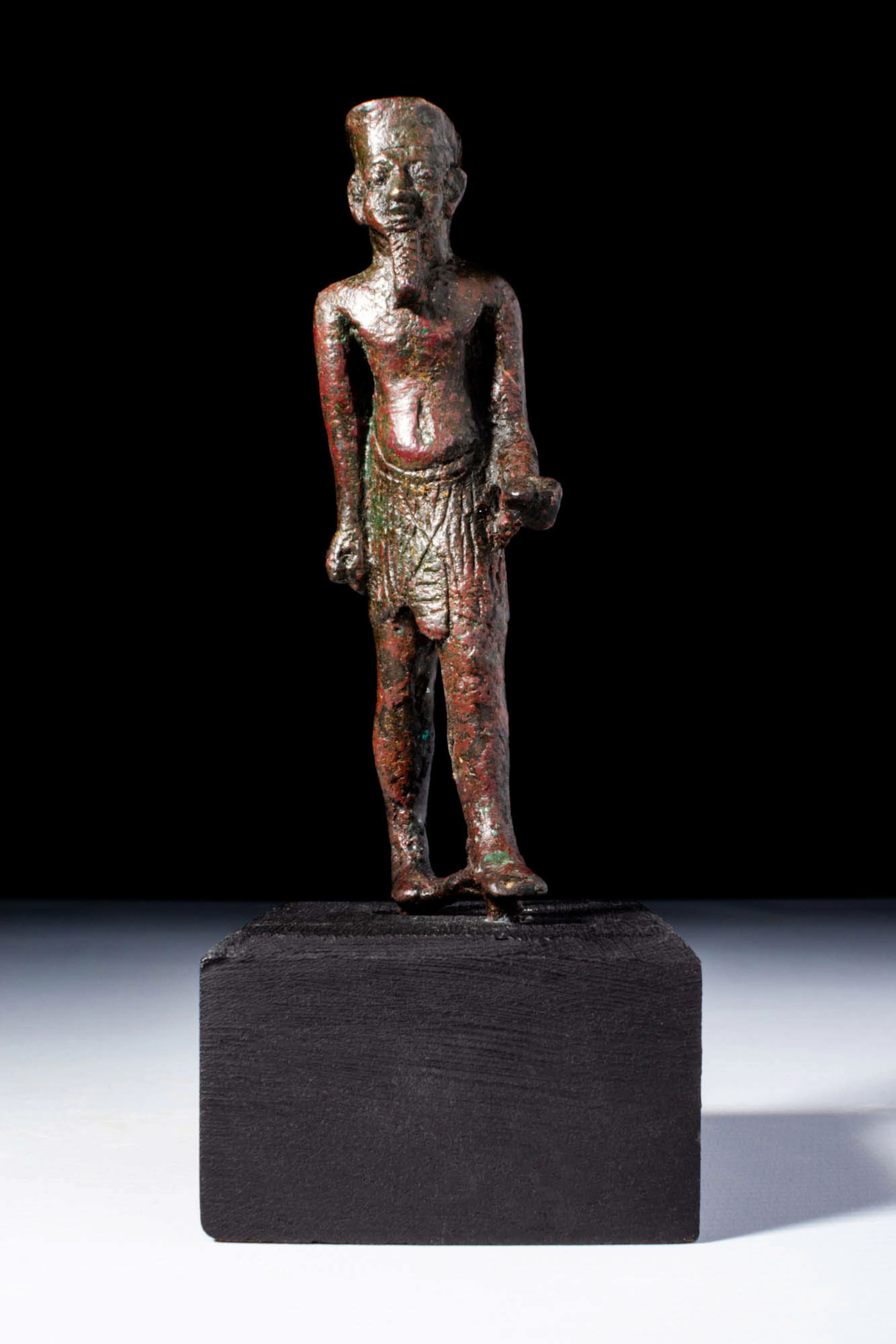 STUNNING EGYPTIAN BRONZE STATUETTE OF AMON