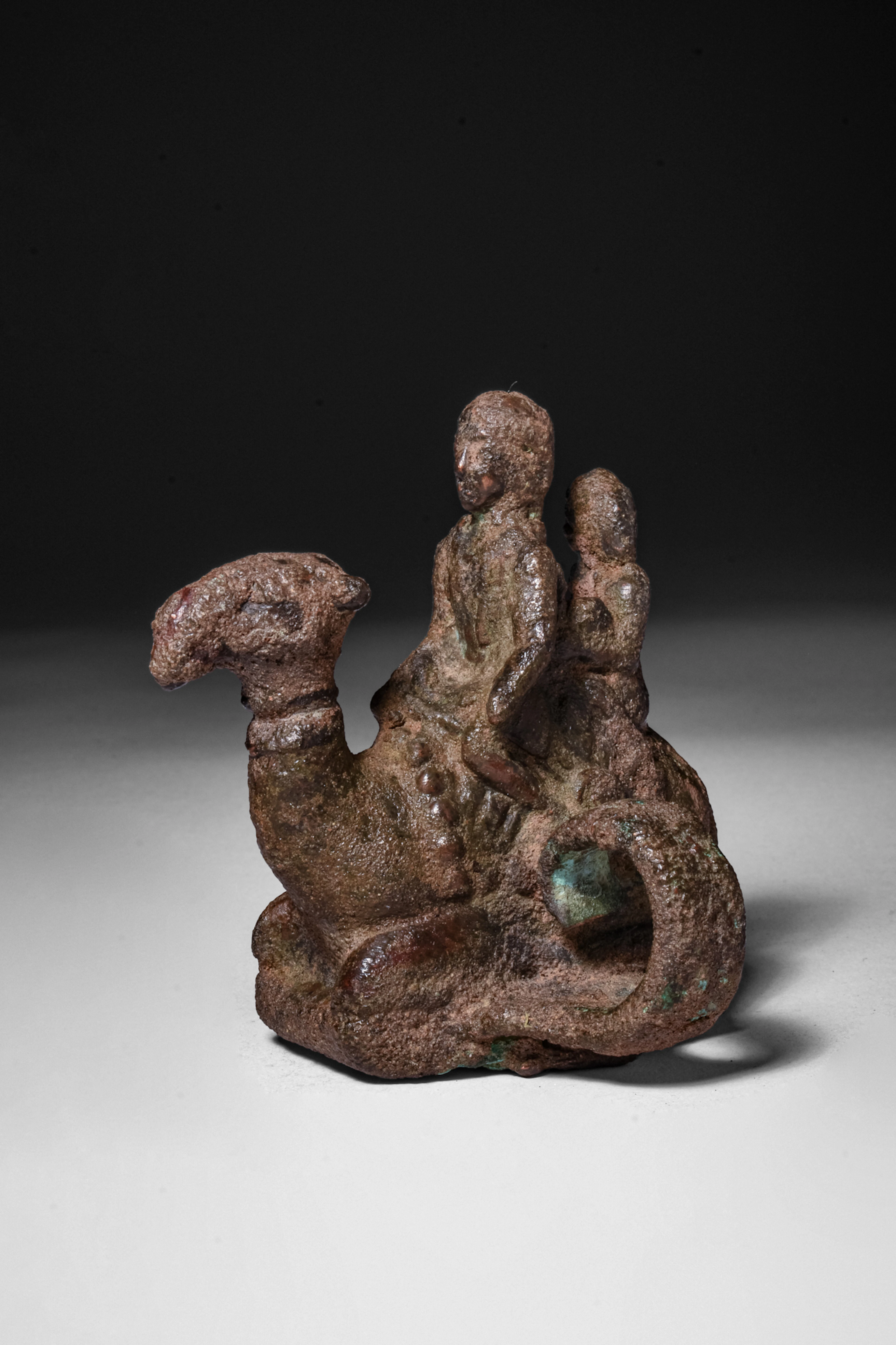 NABATAEAN BRONZE CAMEL WITH RIDERS