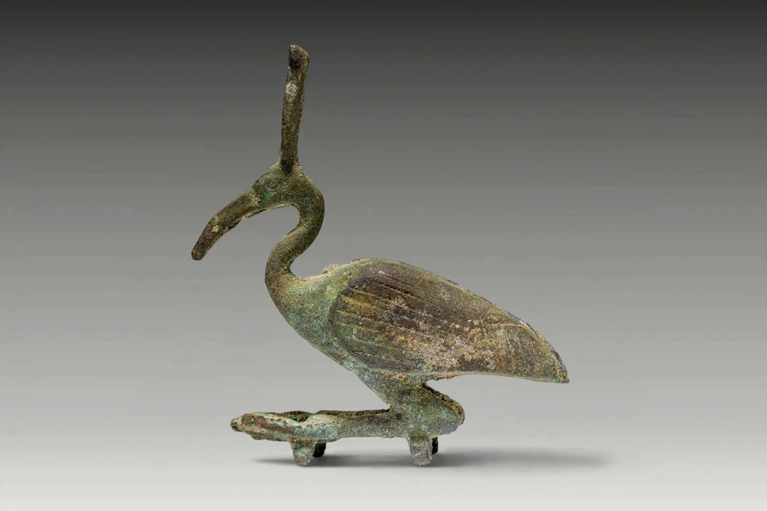EGYPTIAN BRONZE FIGURINE OF AN IBIS