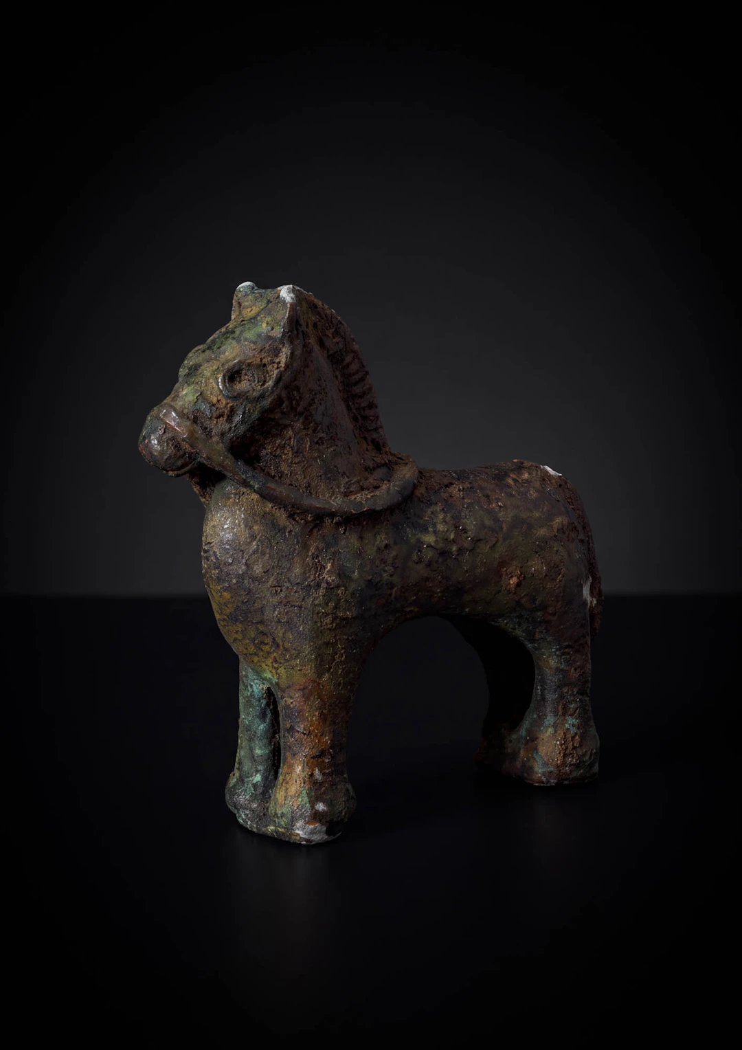 GREEK CYPRIOT BRONZE HORSE FIGURINE
