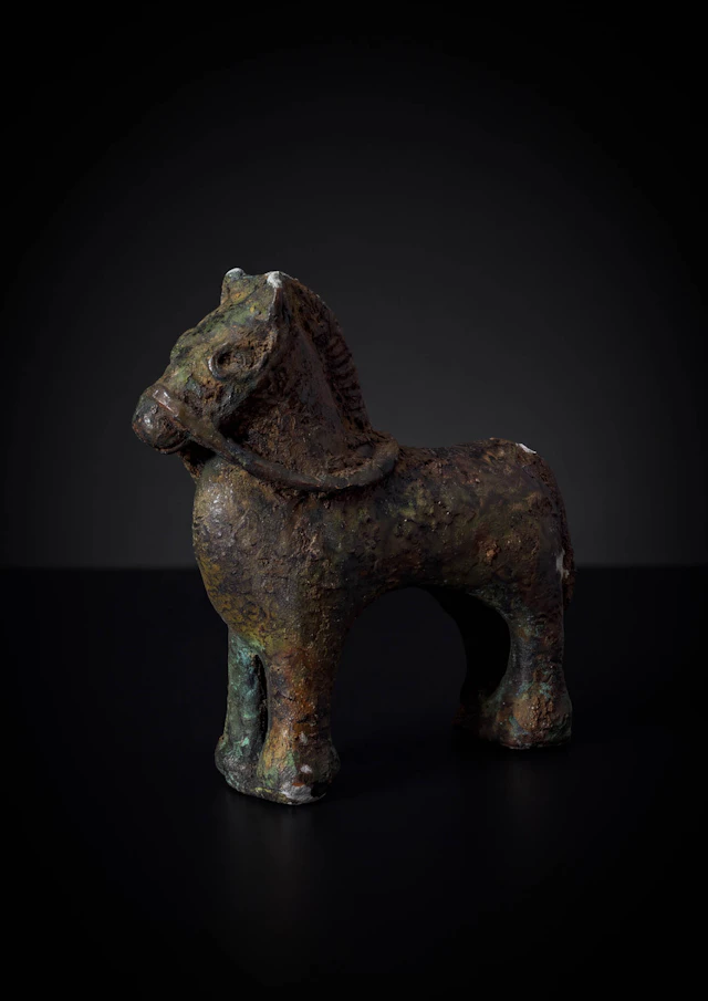 GREEK CYPRIOT BRONZE HORSE FIGURINE