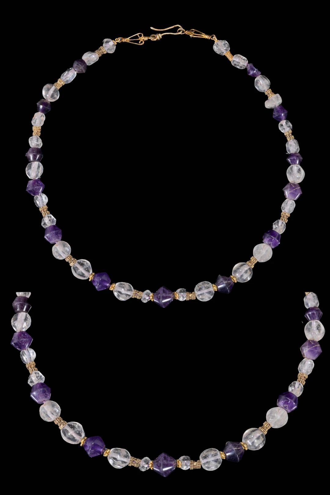 ROMAN ROCK CRYSTAL AND AMETHYST NECKLACE