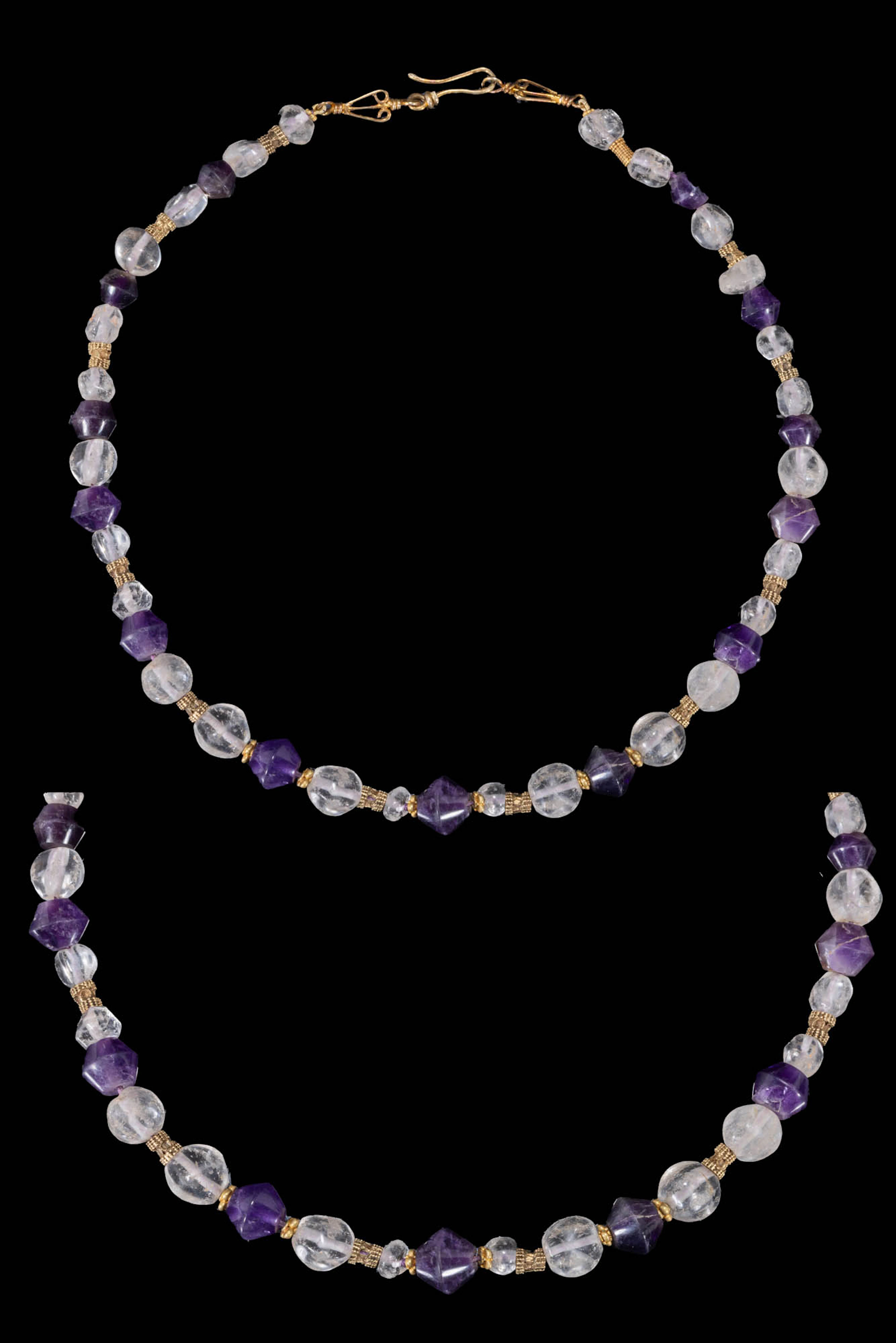 ROMAN ROCK CRYSTAL AND AMETHYST NECKLACE