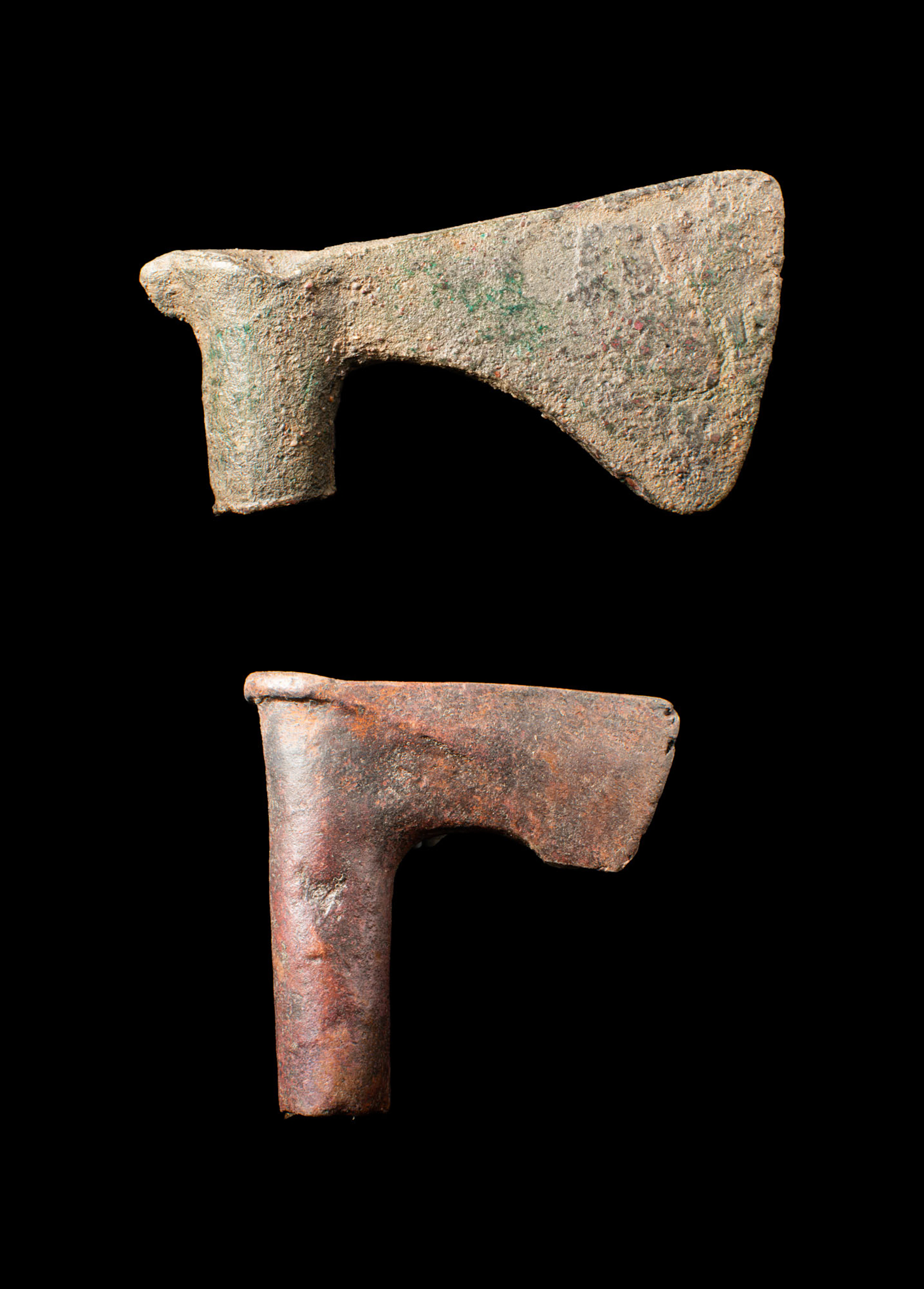 PAIR OF BRONZE AXE HEADS