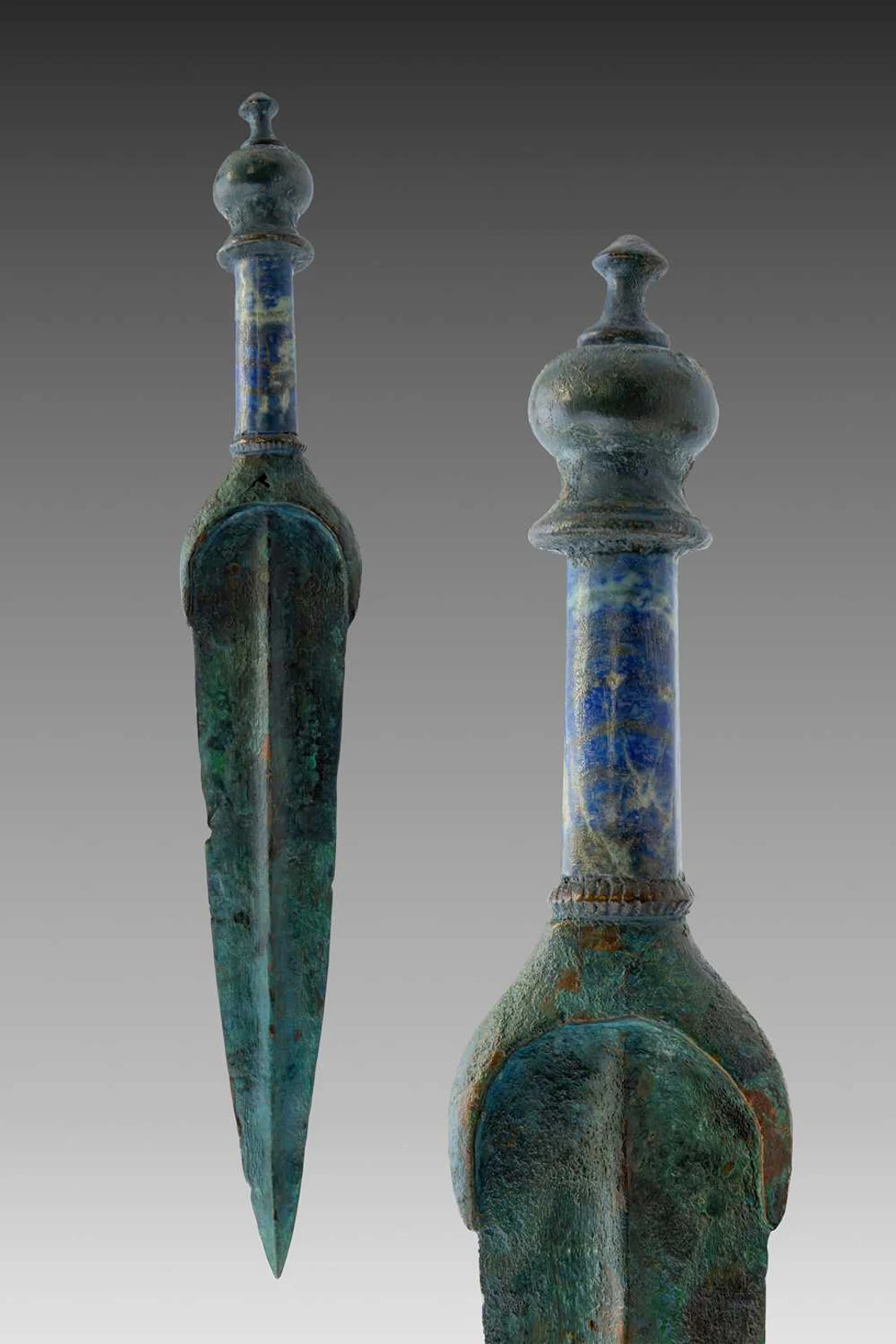 EGYPTIAN BRONZE DAGGER WITH LAPIS LAZULI HANDLE