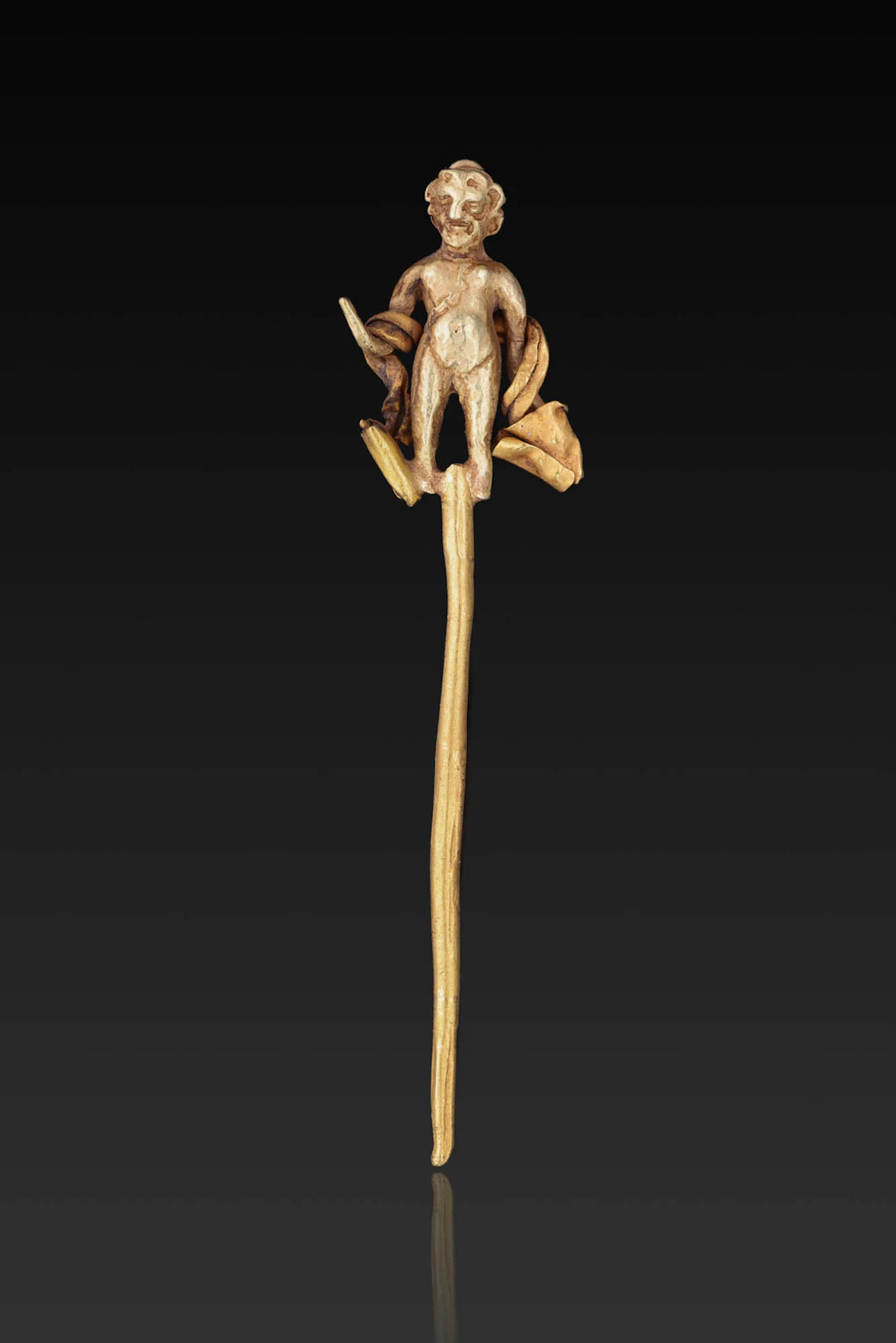RARE ROMAN GOLD HAIRPIN WITH CUPID