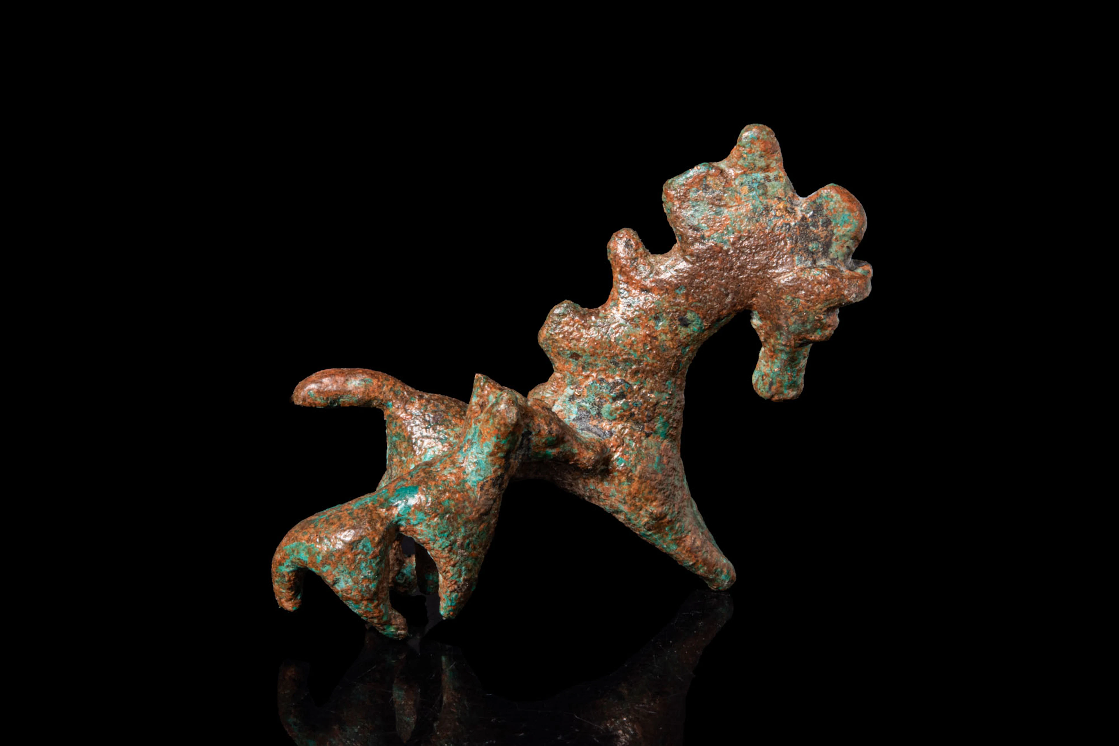 GREEK GEOMETRIC BRONZE PAIR OF HORSES