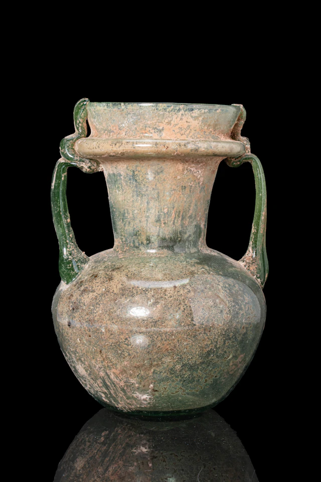 LATE ROMAN GLASS AMPHORISKOS