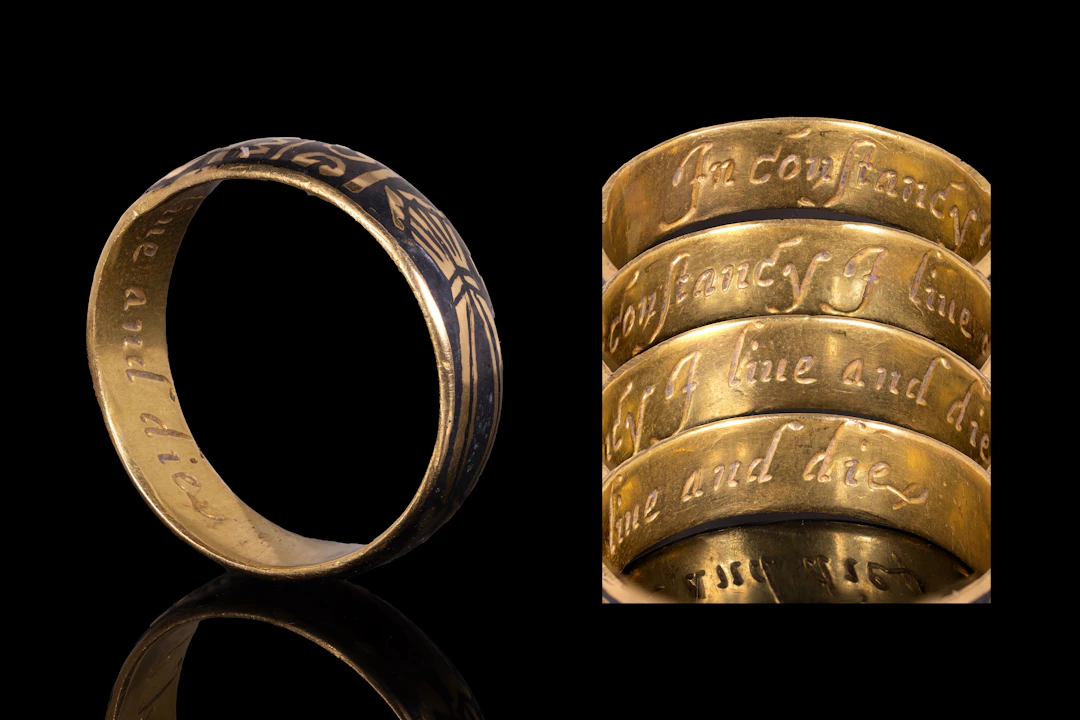 GEORGIAN GOLD AND BLACK ENAMEL MEMENTO MORI RING