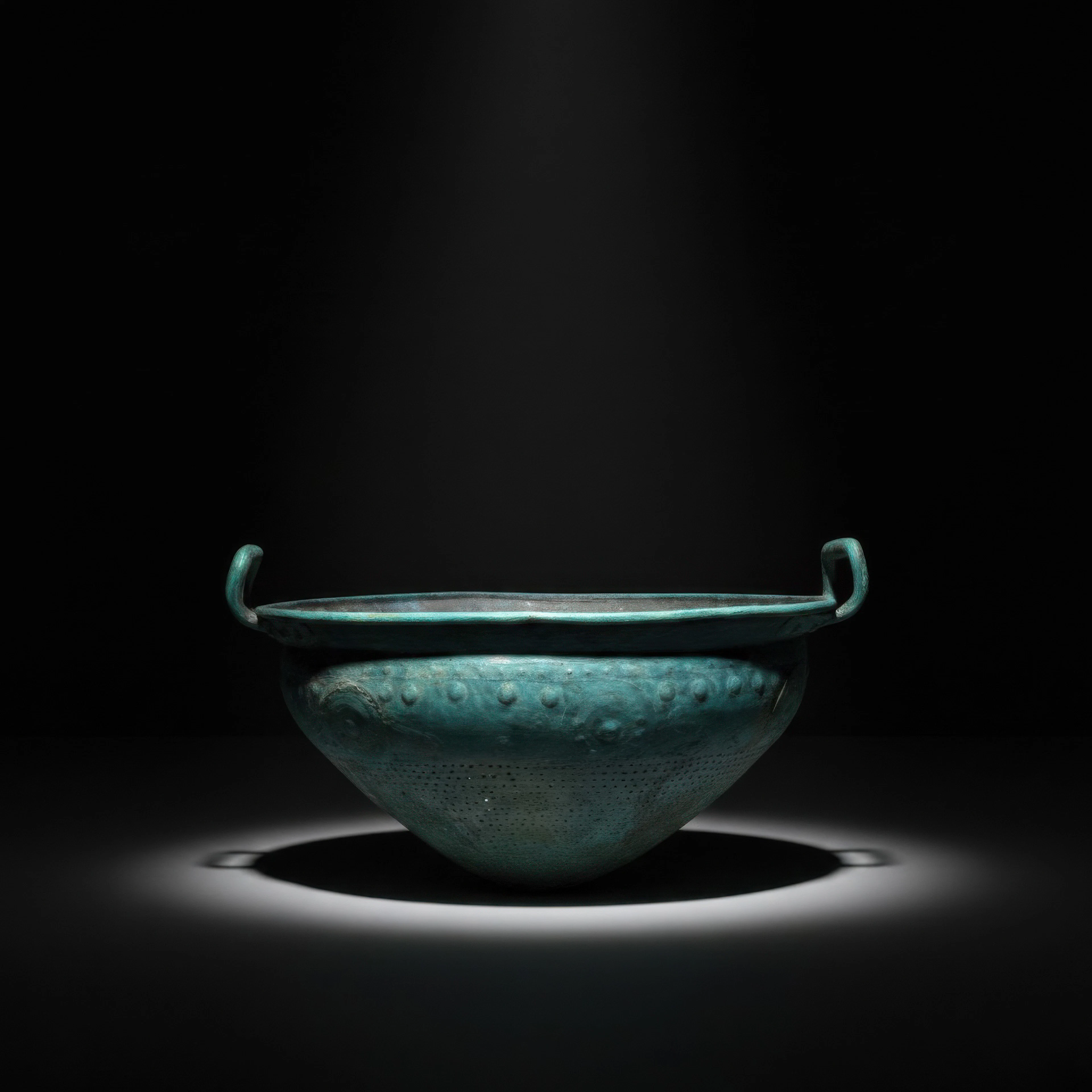 LARGE AND RARE HALLSTATT BRONZE STRAINER