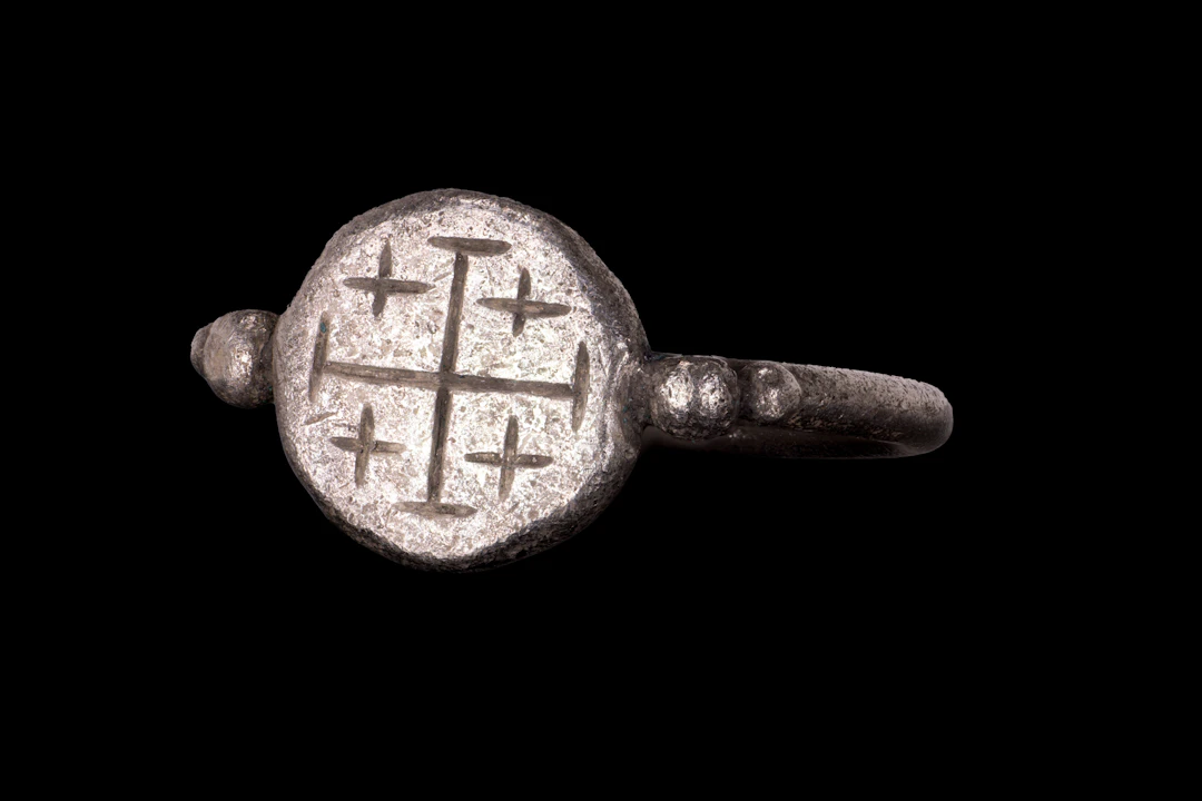 CRUSADER SILVER RING WITH JERUSALEM CROSS