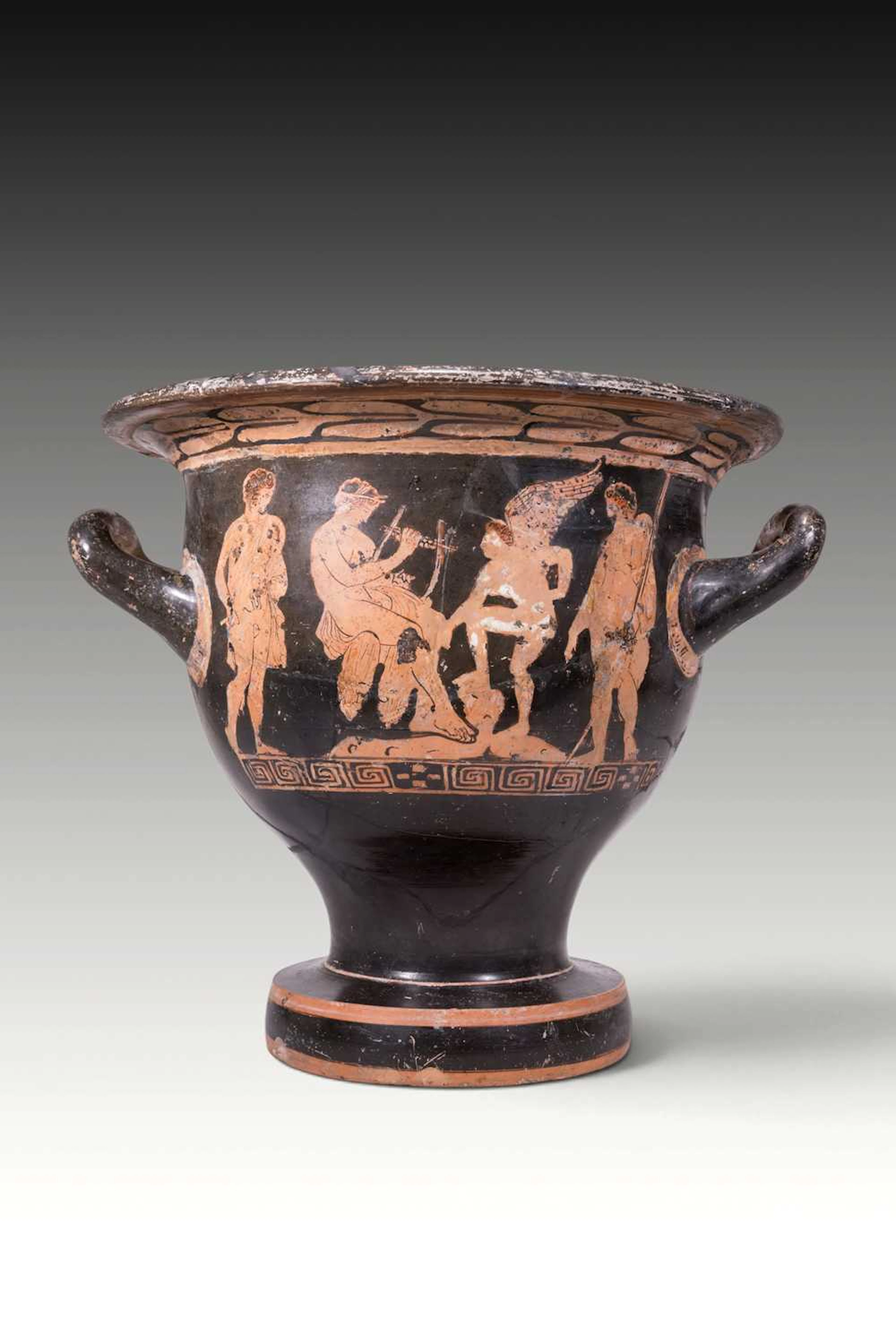 APULIAN RED-FIGURE BELL KRATER WITH EROS AND A MUSE