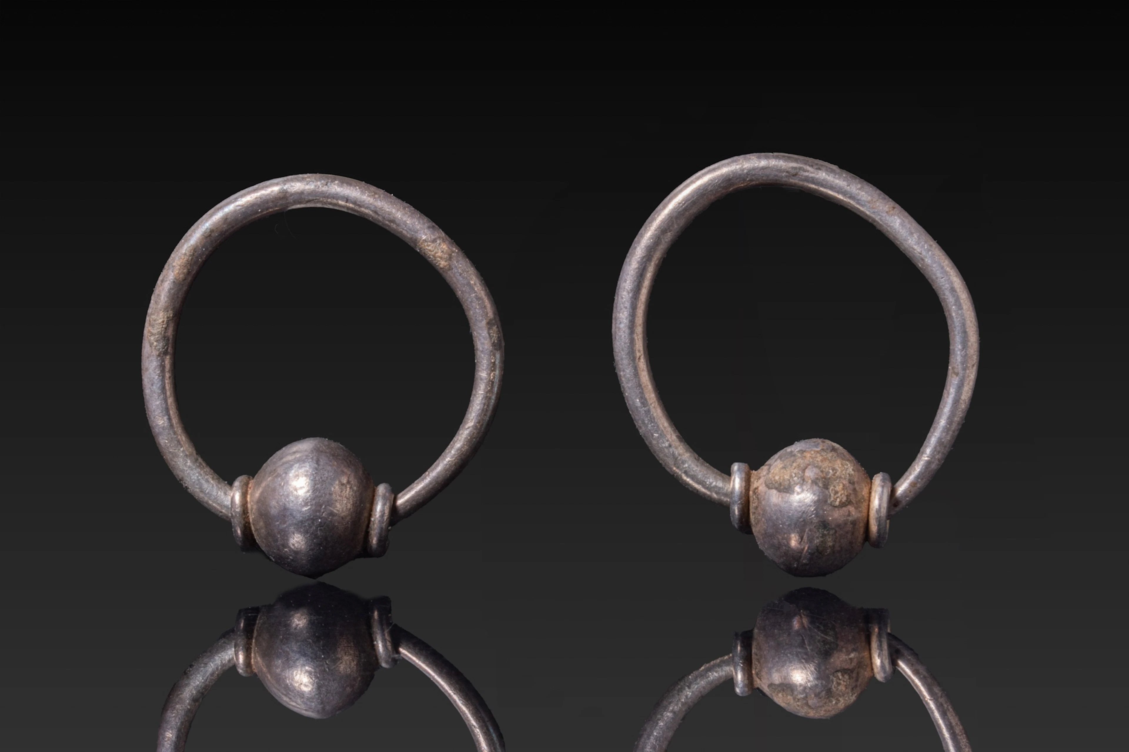 MATCHING PAIR OF BYZANTINE SILVER EARRINGS