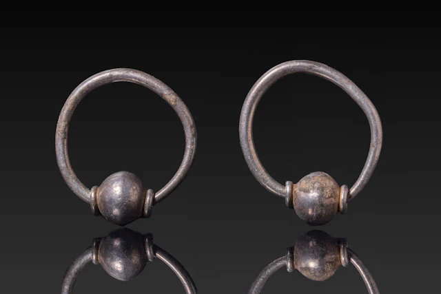 MATCHING PAIR OF BYZANTINE SILVER EARRINGS