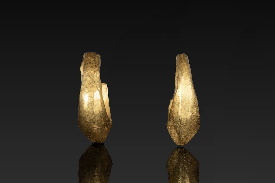 MATCHED PAIR OF GREEK GOLD EARRINGS