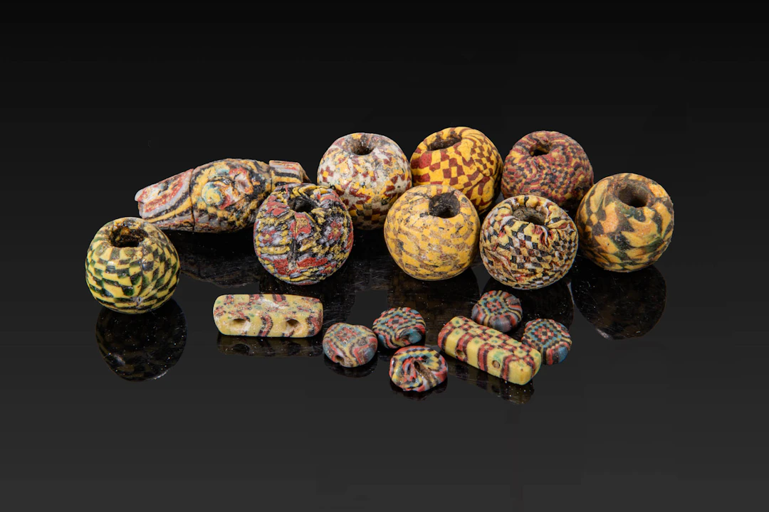 COLLECTION OF ROMAN MOSAIC GLASS BEADS