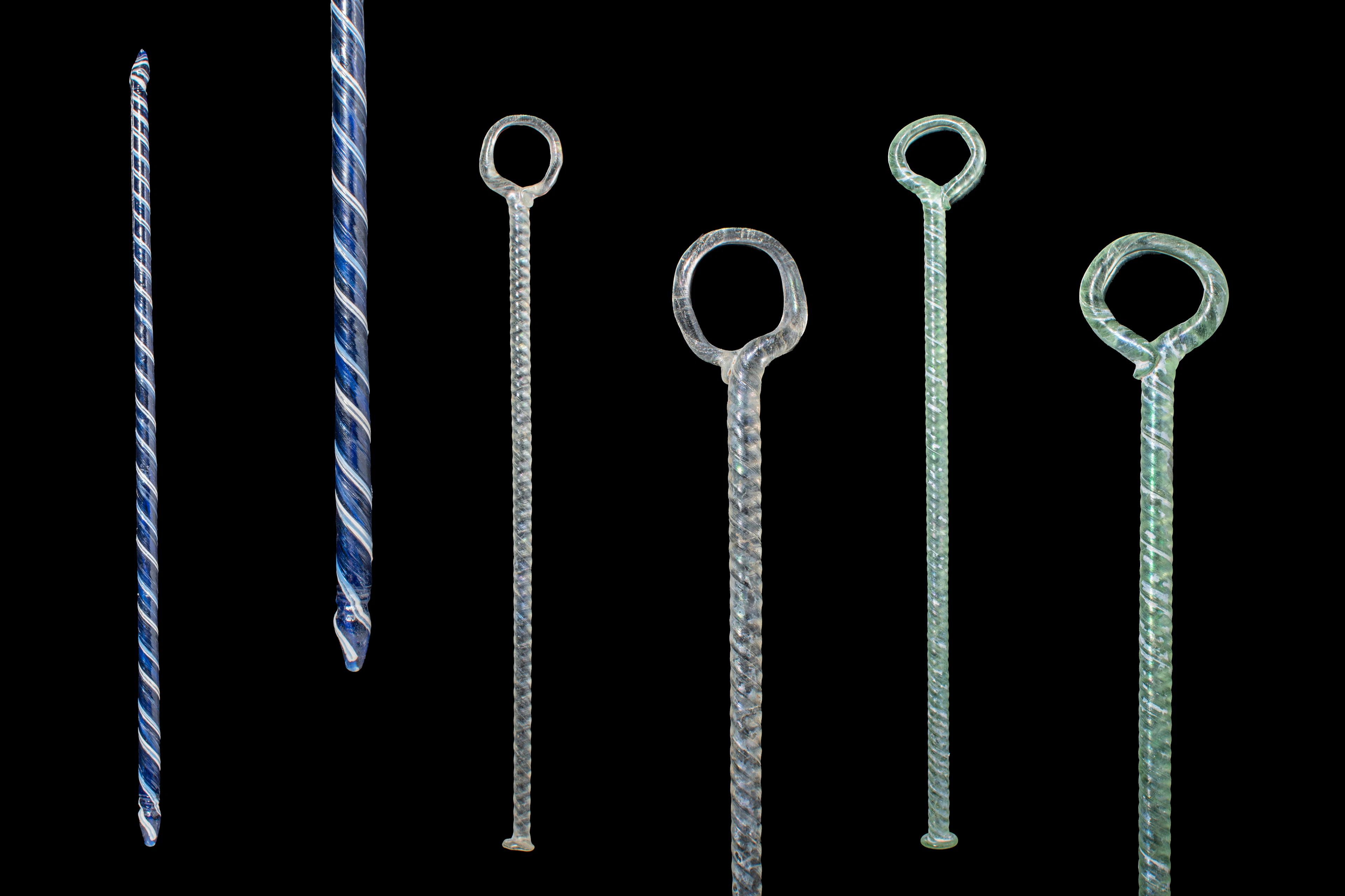 COLLECTION OF ROMAN GLASS STIRRING RODS