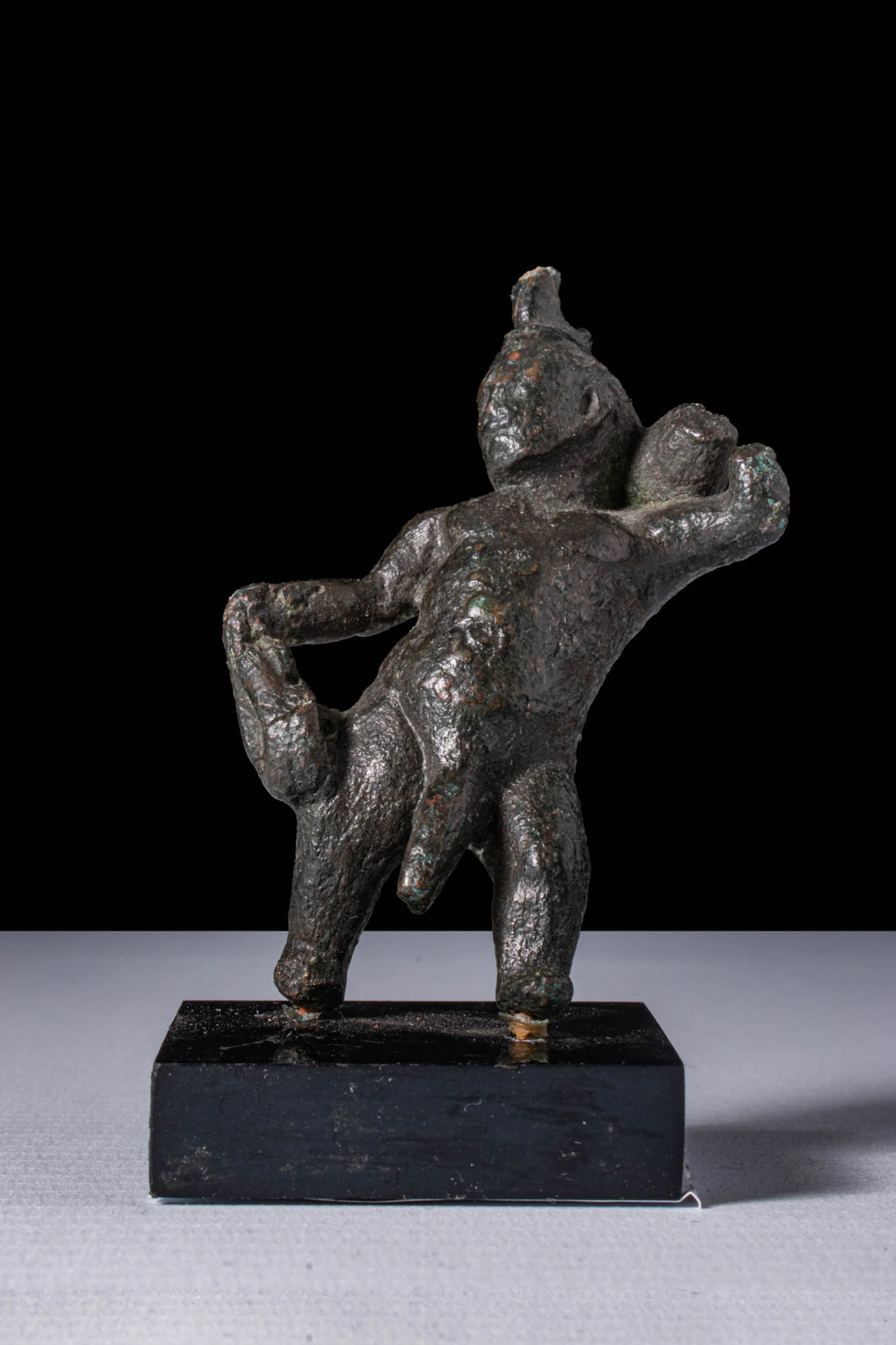 ROMANO-EGYPTIAN BRONZE ITHYPHALLIC DWARF FIGURE