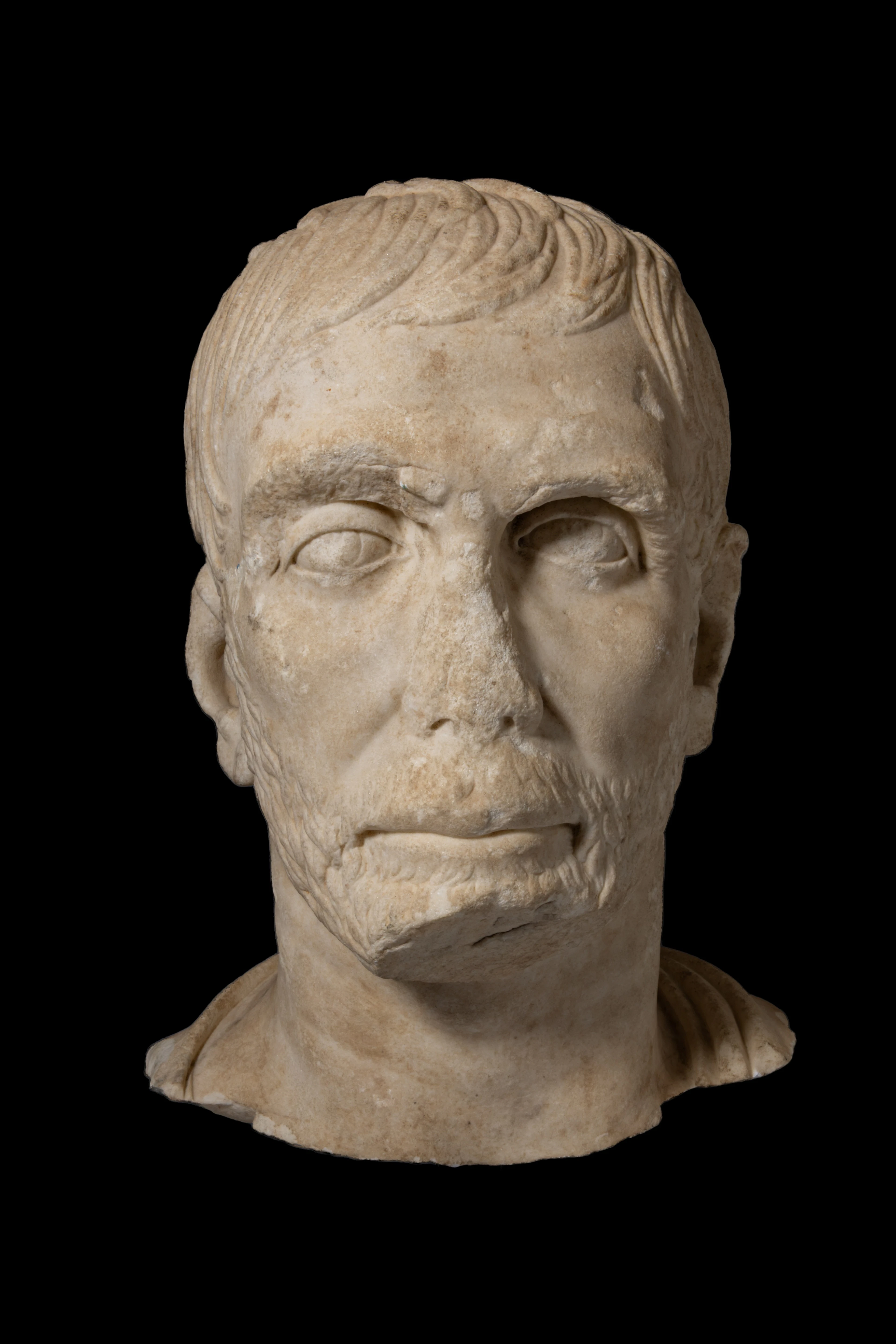 RARE LIFE-SIZE ROMAN MARBLE BUST OF SENATOR