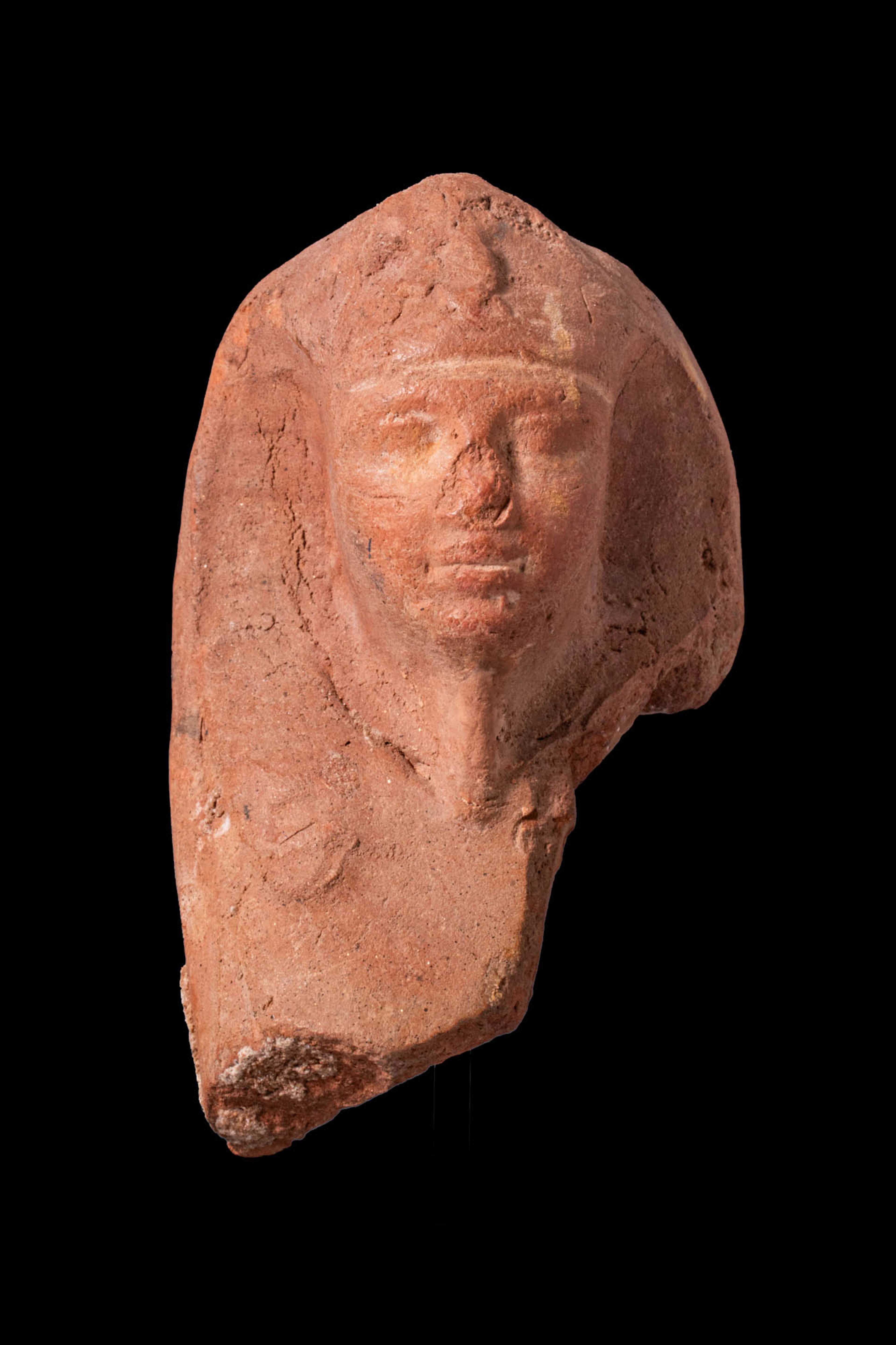EGYPTIAN TERRACOTTA HEAD OF SPHINX