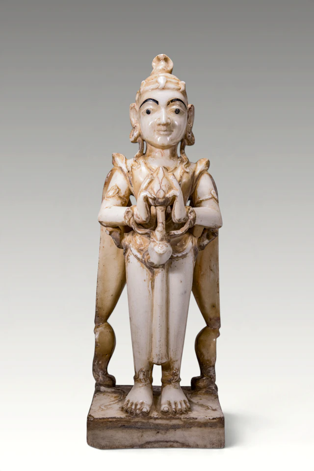 BURMESE MARBLE FIGURE OF VISHNU