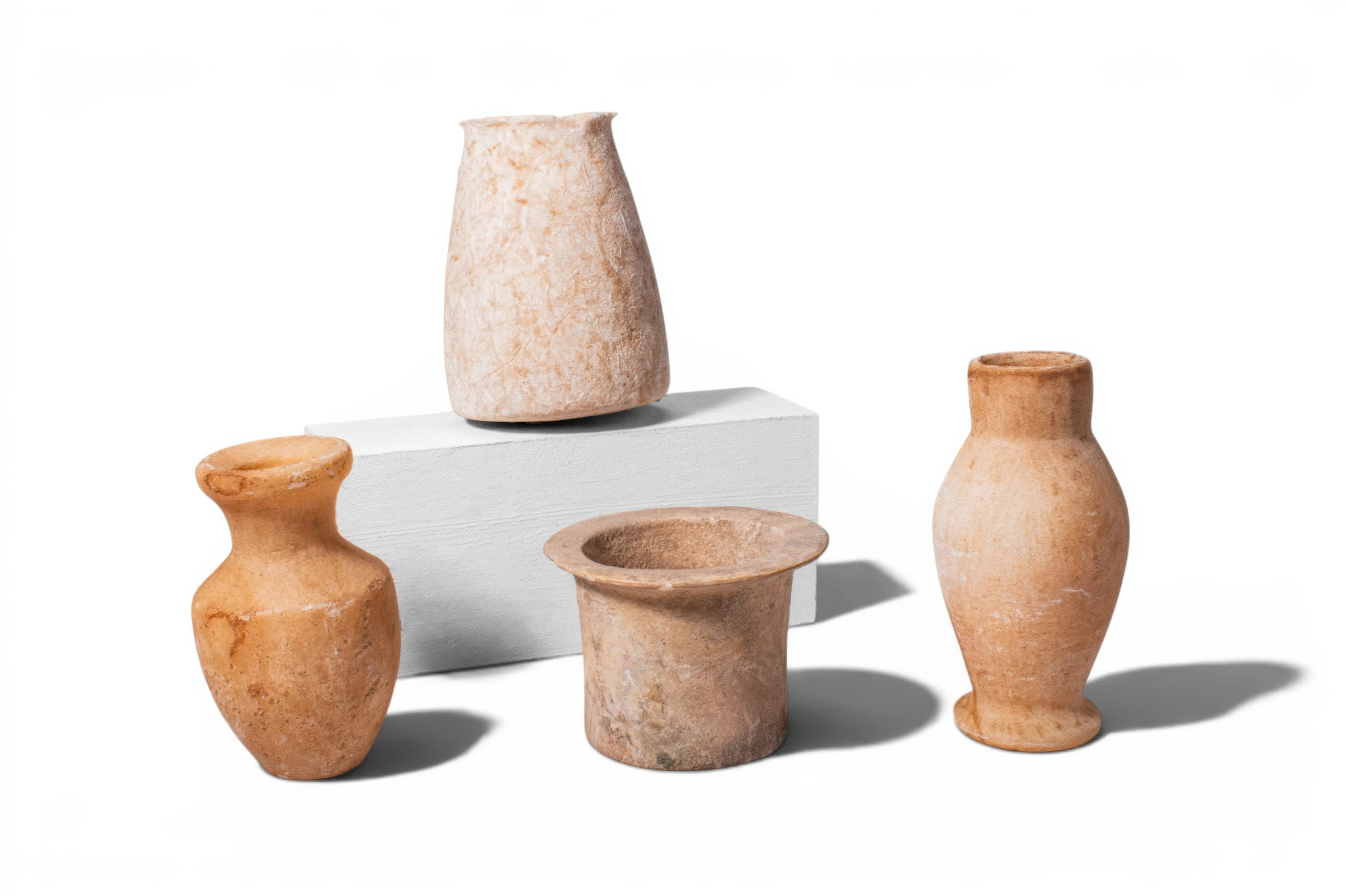 COLLECTION OF EGYPTIAN ALABASTER VESSELS