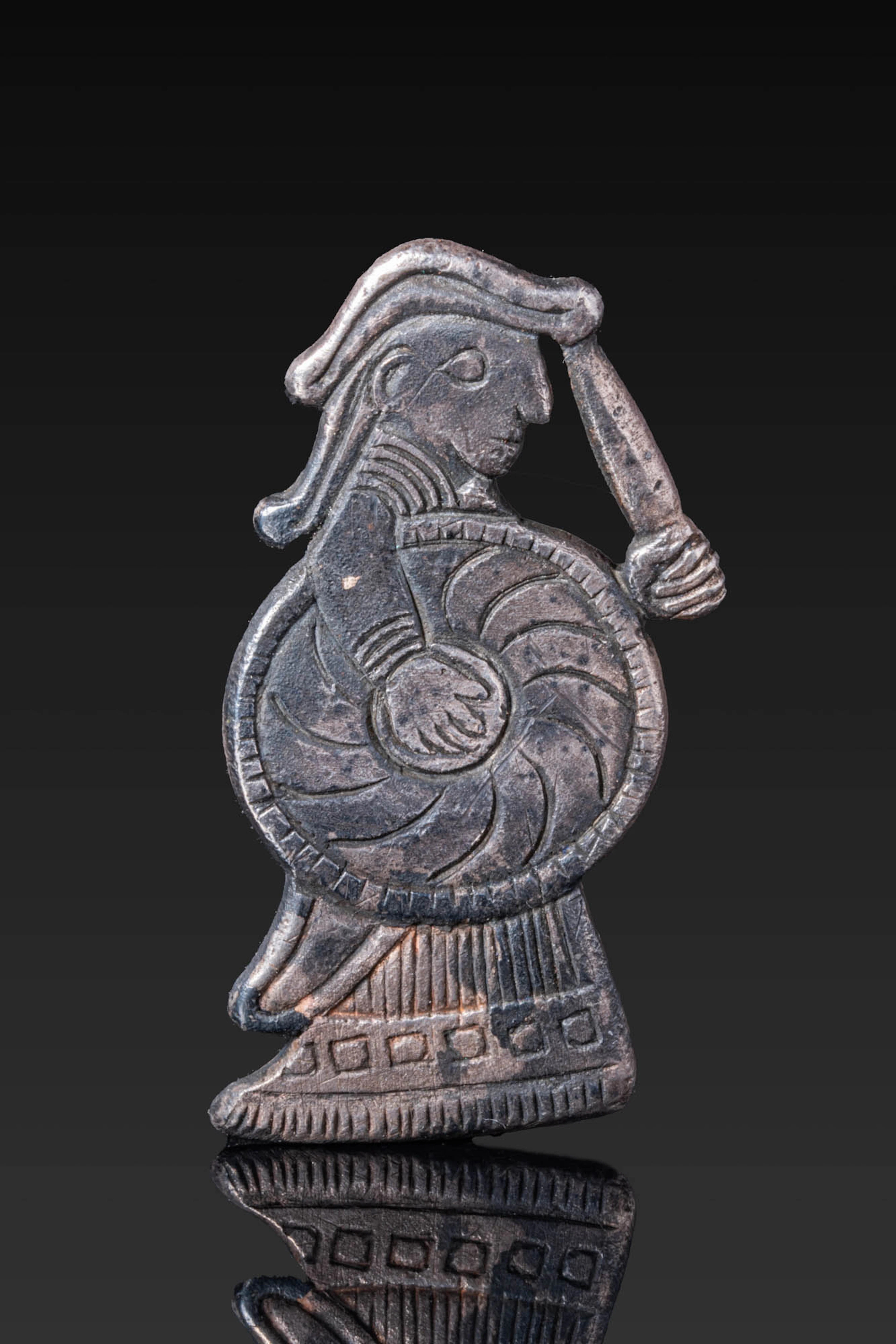 VIKING AGE SILVER SHIELD-MAIDEN PENDANT