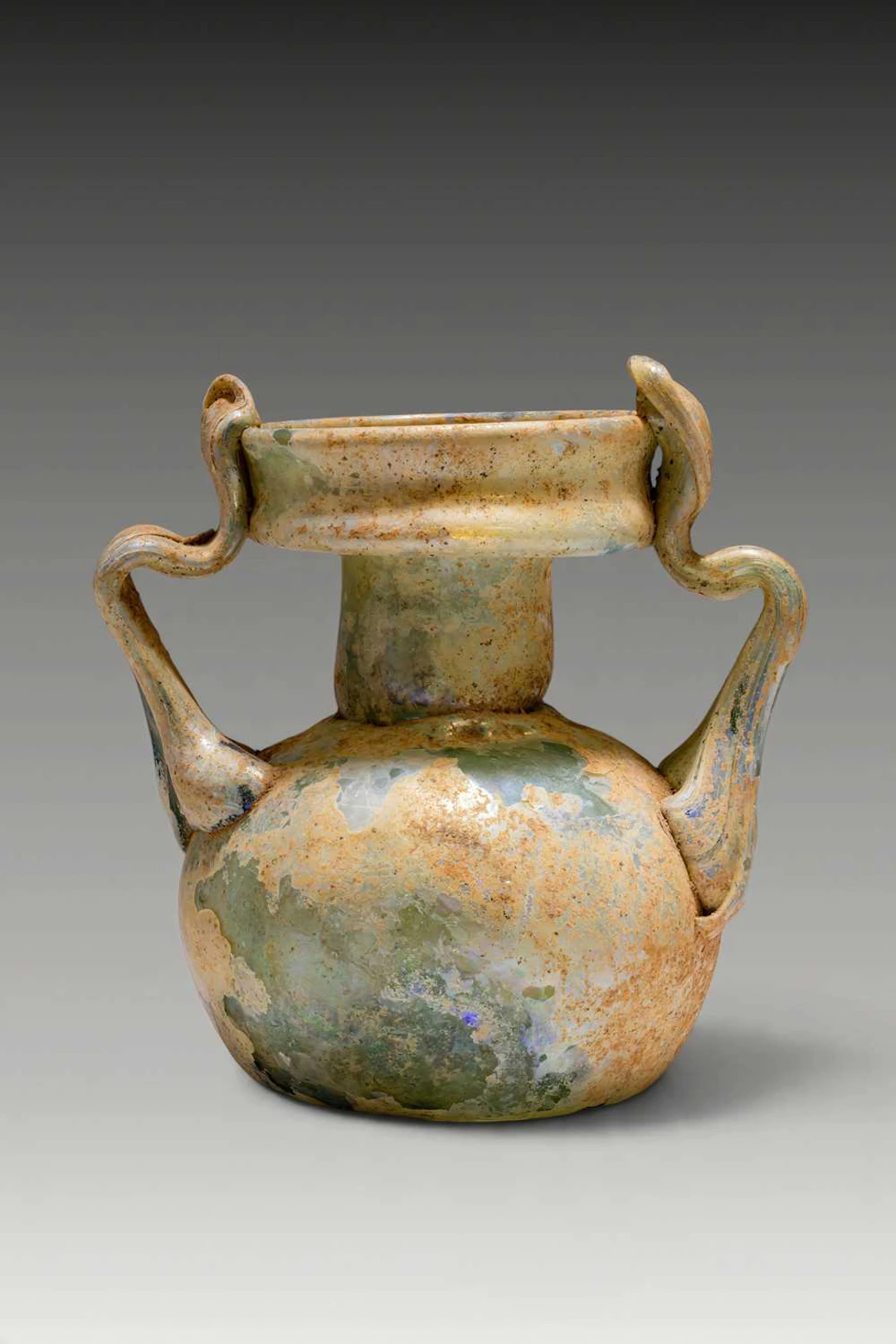 ROMAN GLASS TWIN-HANDLED JAR