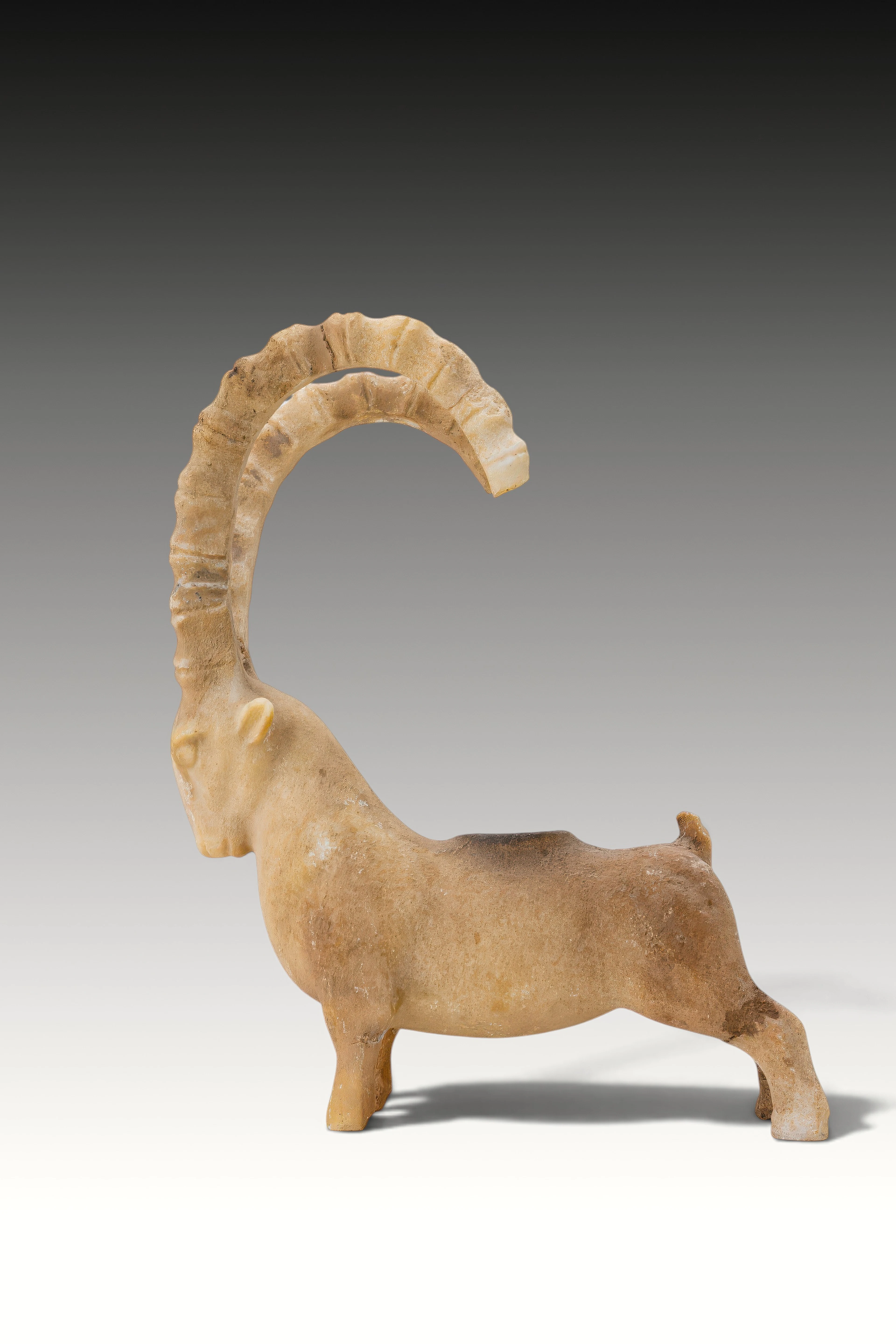 SOUTH ARABIAN MARBLE IBEX-SHAPED INCENSE BURNER