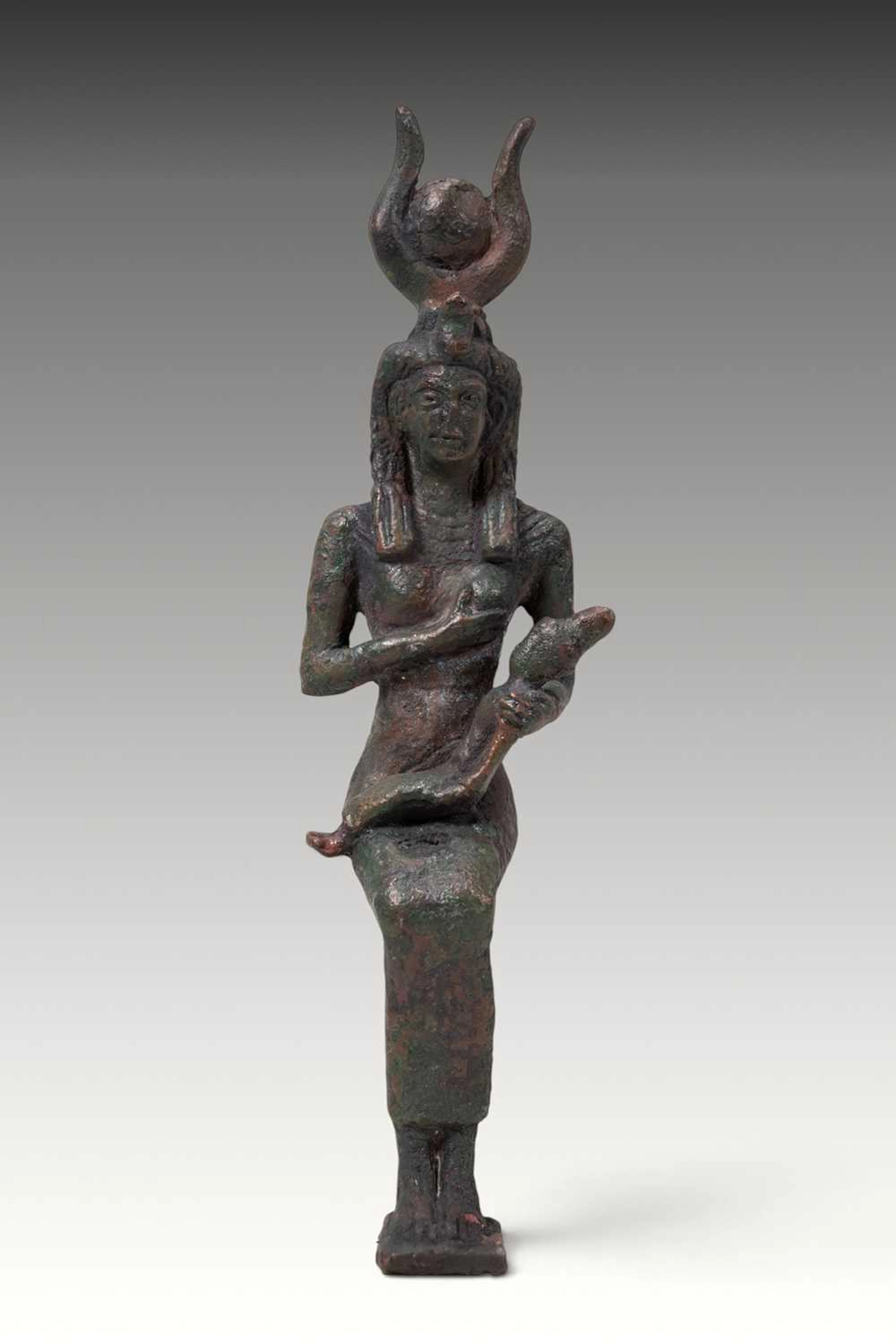 EGYPTIAN BRONZE ISIS LACTANS FIGURINE