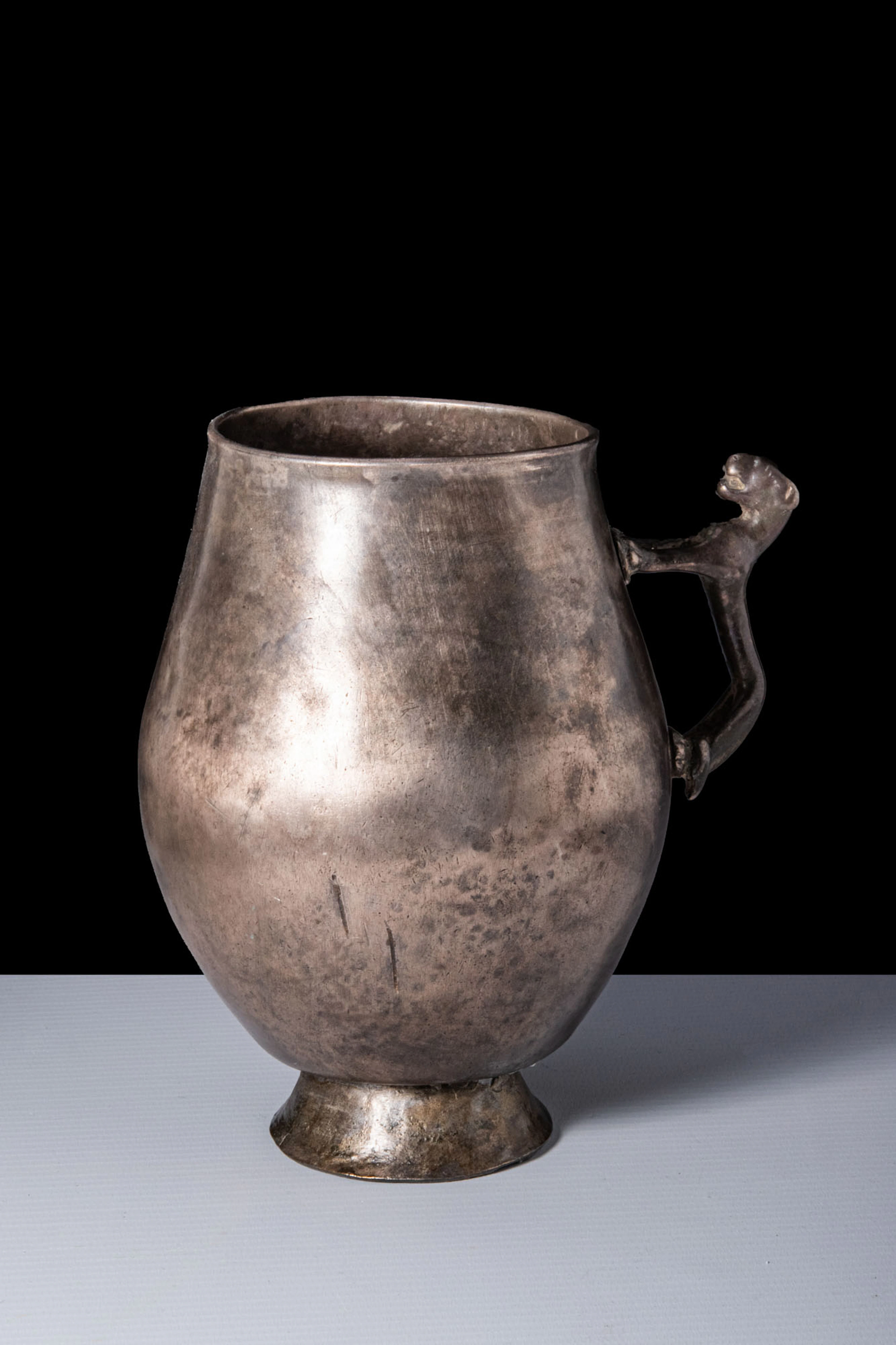 PARTHIAN SILVER JUG WITH LION-SHAPED HANDLE