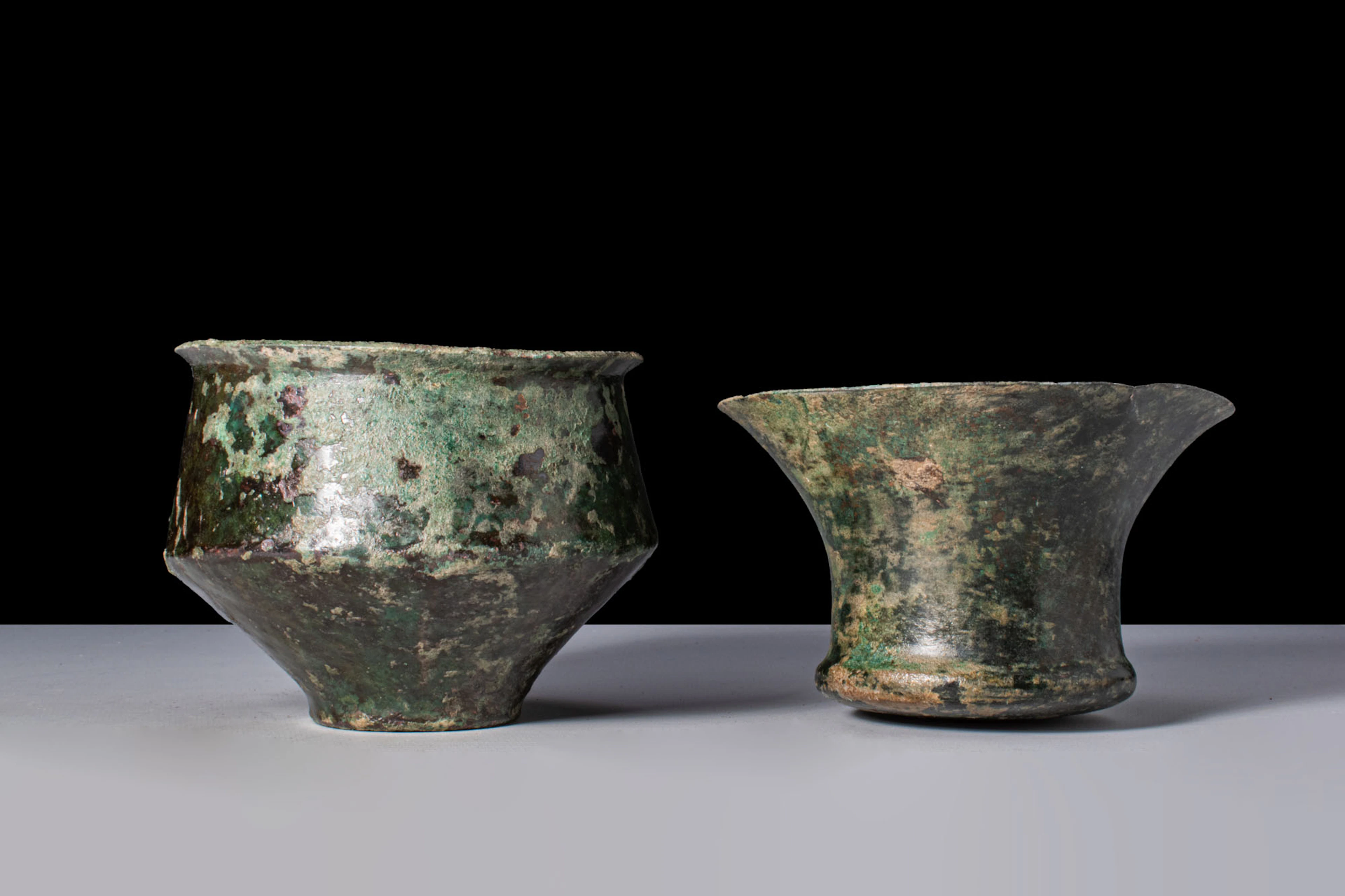 PAIR OF ETRUSCAN BRONZE BOWLS