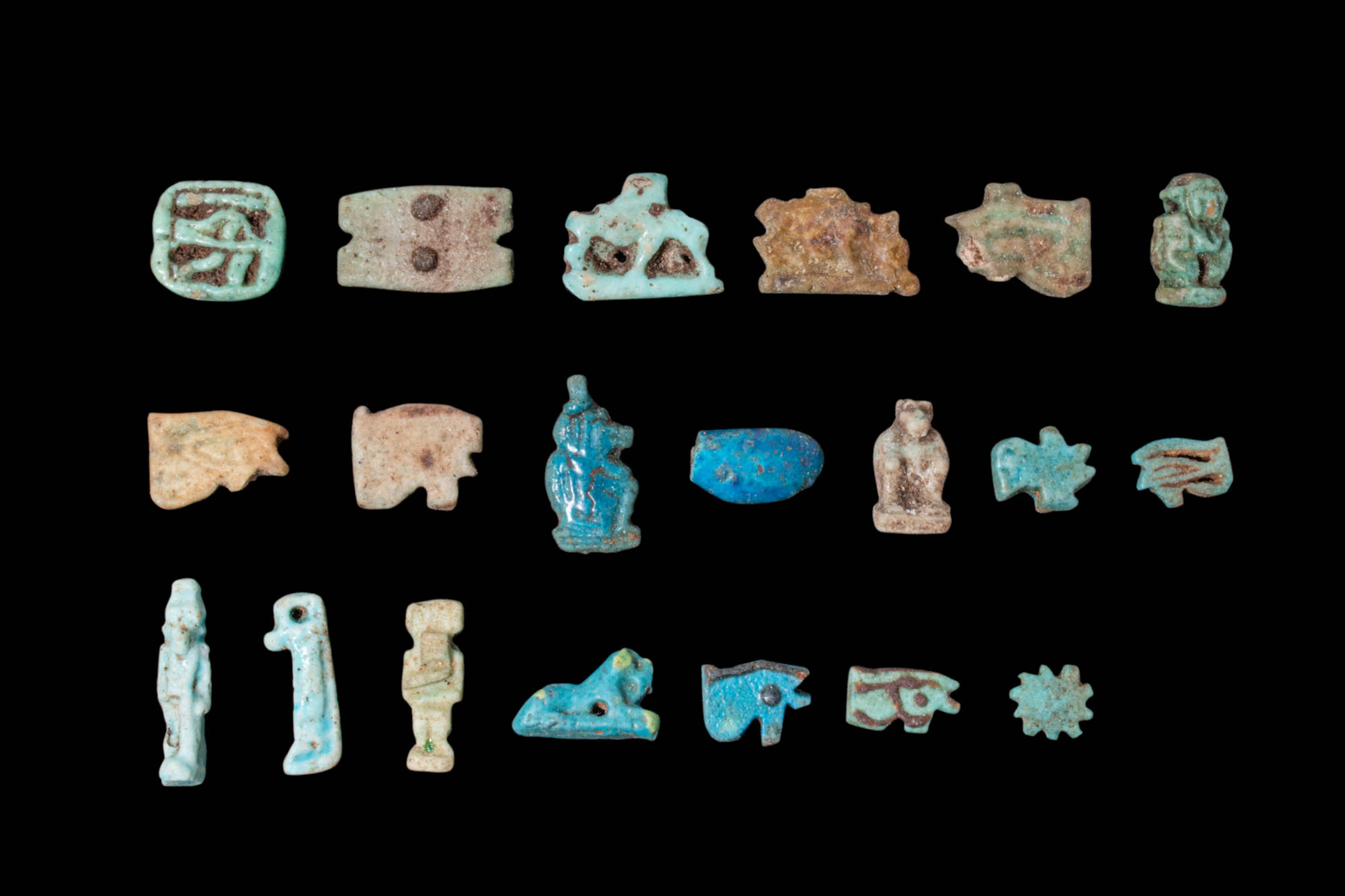COLLECTION OF EGYPTIAN FAIENCE AMULETS