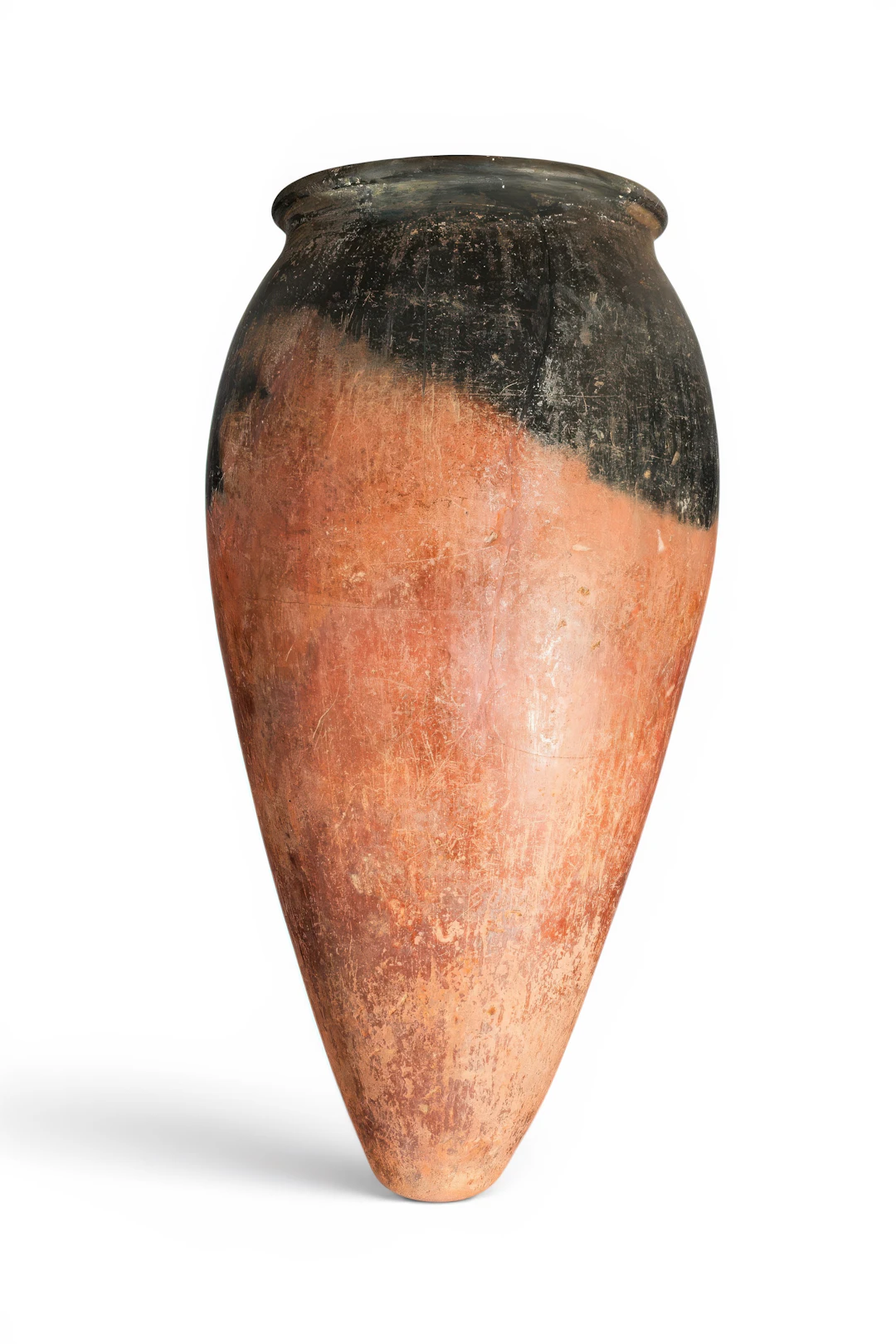HUGE EGYPTIAN NAQADA BLACK-TOPPED POTTERY JAR